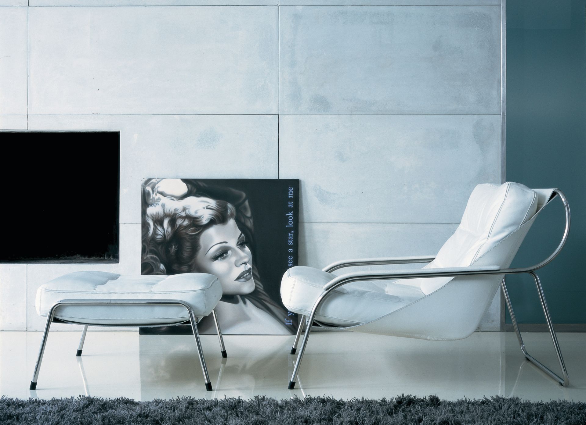 Maggiolina Armchair and Footstool Zanotta