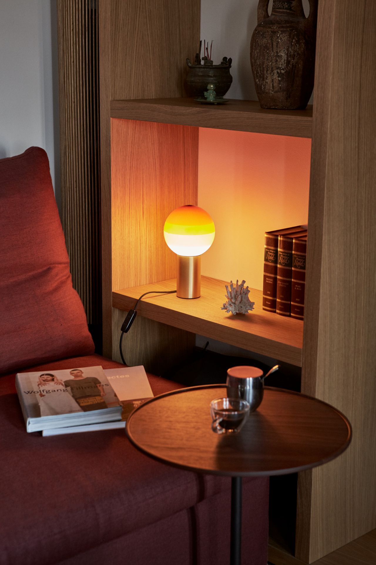 Dipping Light S LED Table lamp Marset green - brass