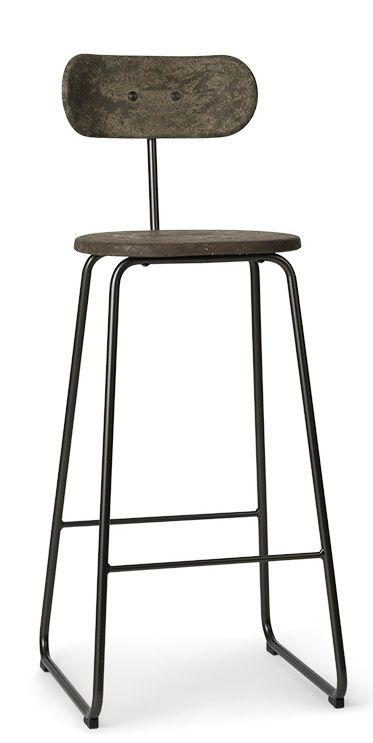 Earth Stool bar stool with Backrest Mater Waste dark H 104 cm