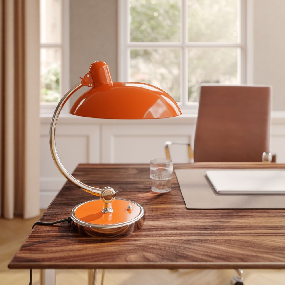 Kaiser idell 6631 T Luxury Table Lamp RAL 2004 Pure Orange SPECIAL EDITION Fritz Hansen