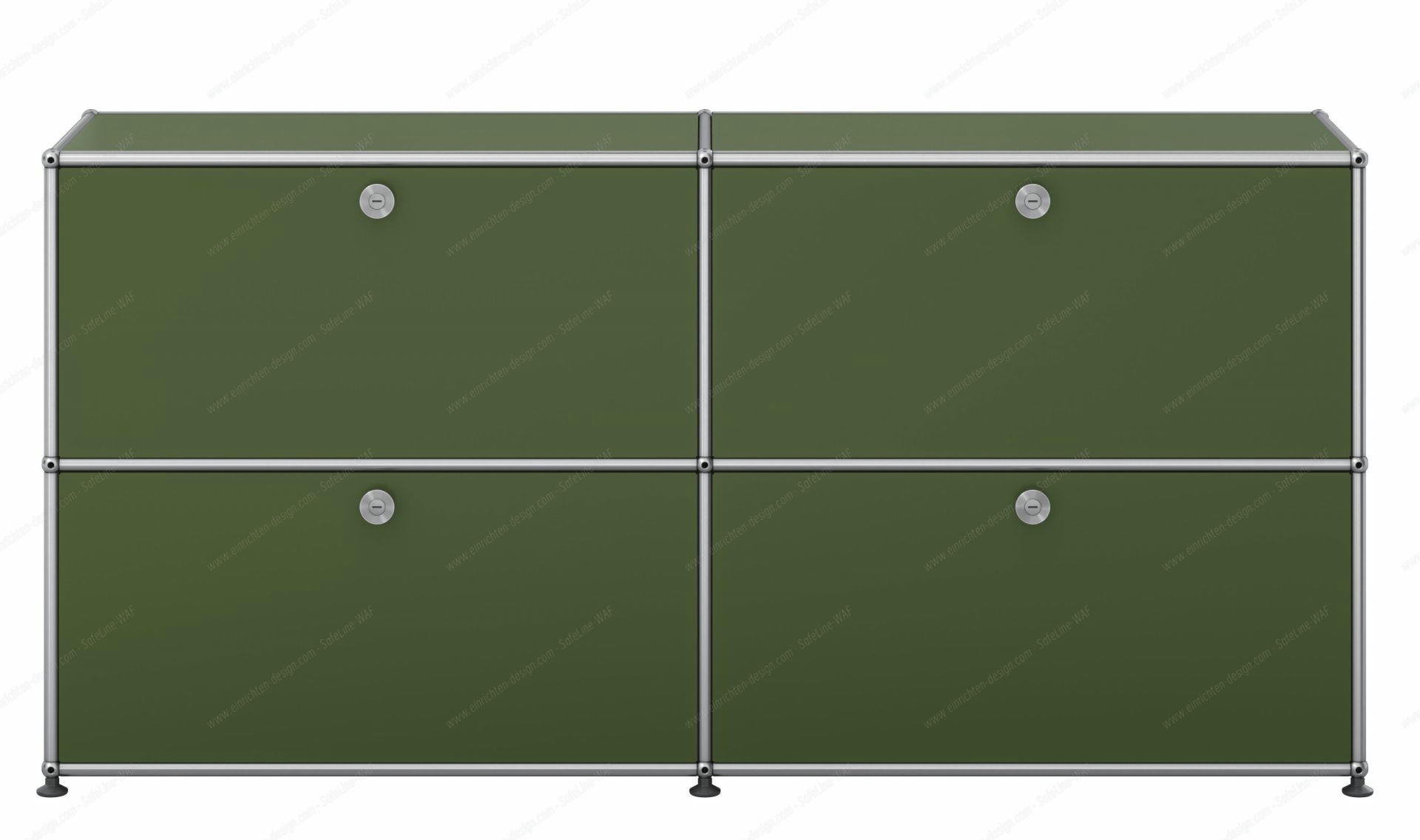 USM Haller sideboard with 4 folding doors – QUICK SHIP Olive green