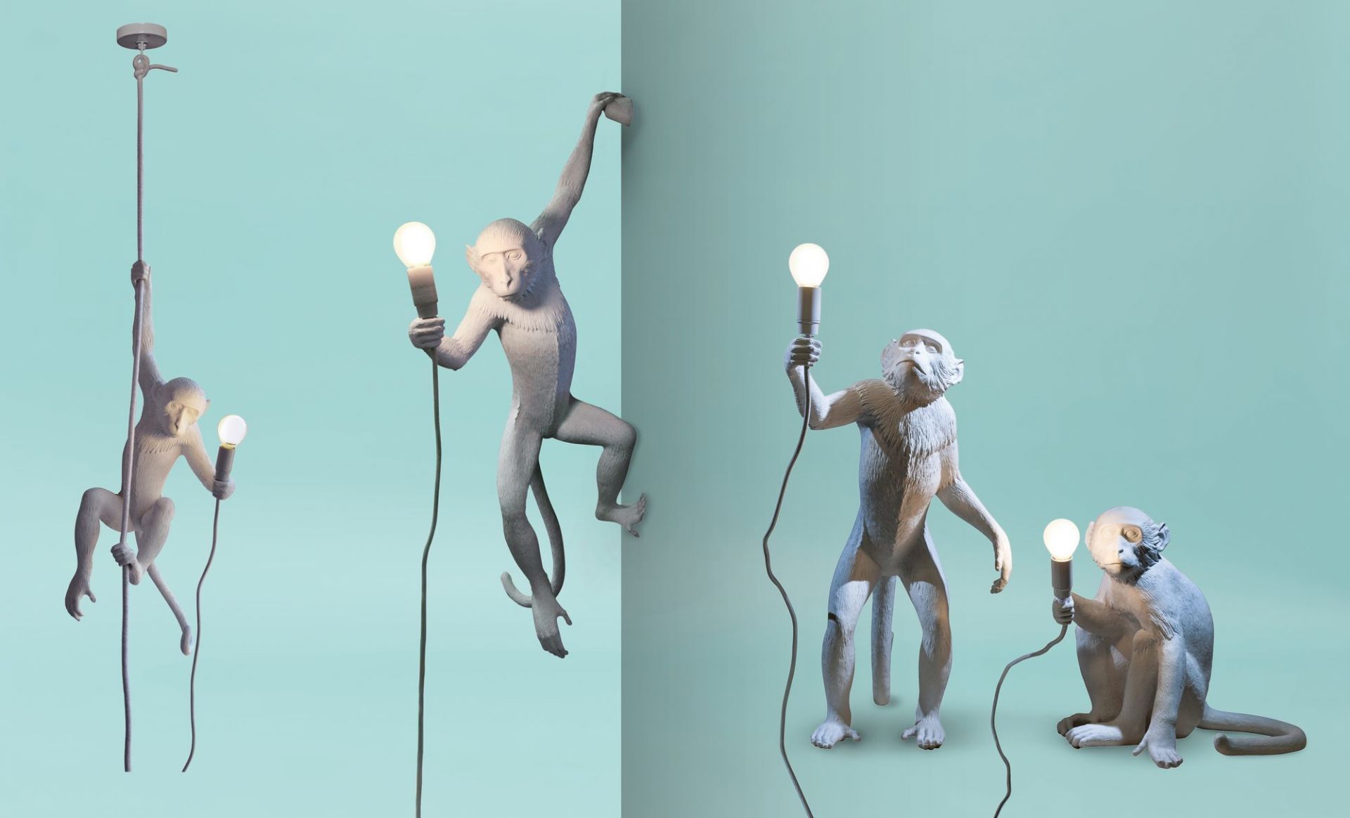 Monkey Sitting Lamp Indoor floor lamp / table lamp with switch Seletti SINGLE PIECE