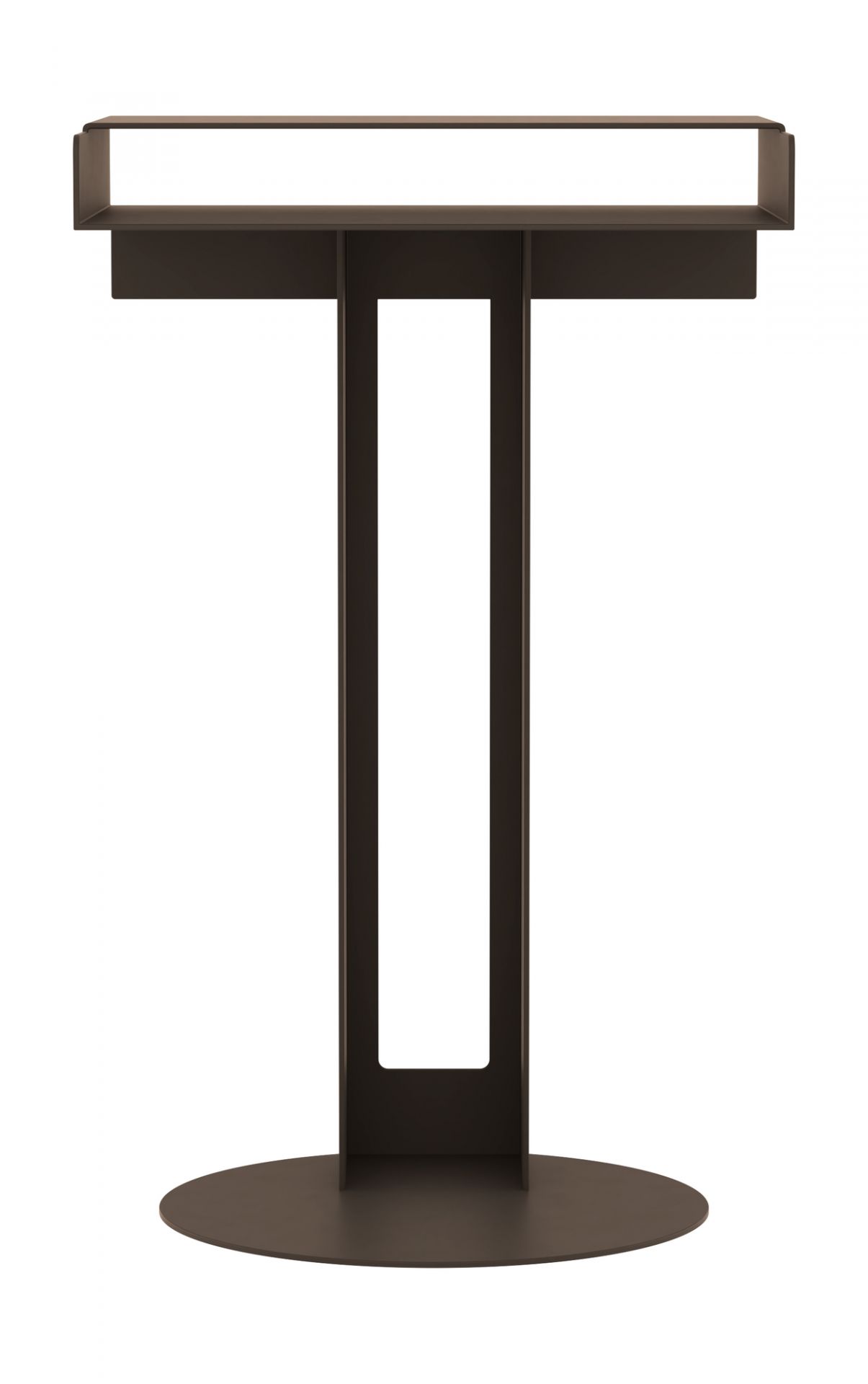 Meta Beistelltisch von New Tendency in Umbra: Moderner, minimalistischer Tisch mit runder Basis.