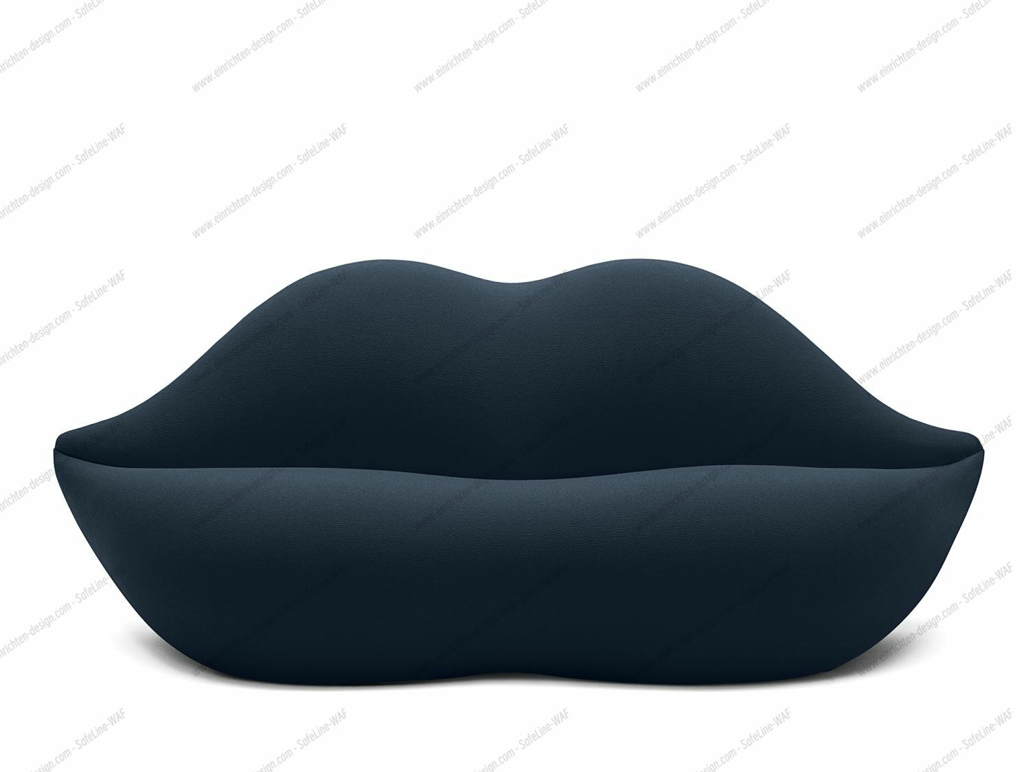 Blaue Bocca Sofa Lippen Couch von Gufram, modernes Designmöbel für Wohnzimmer.
