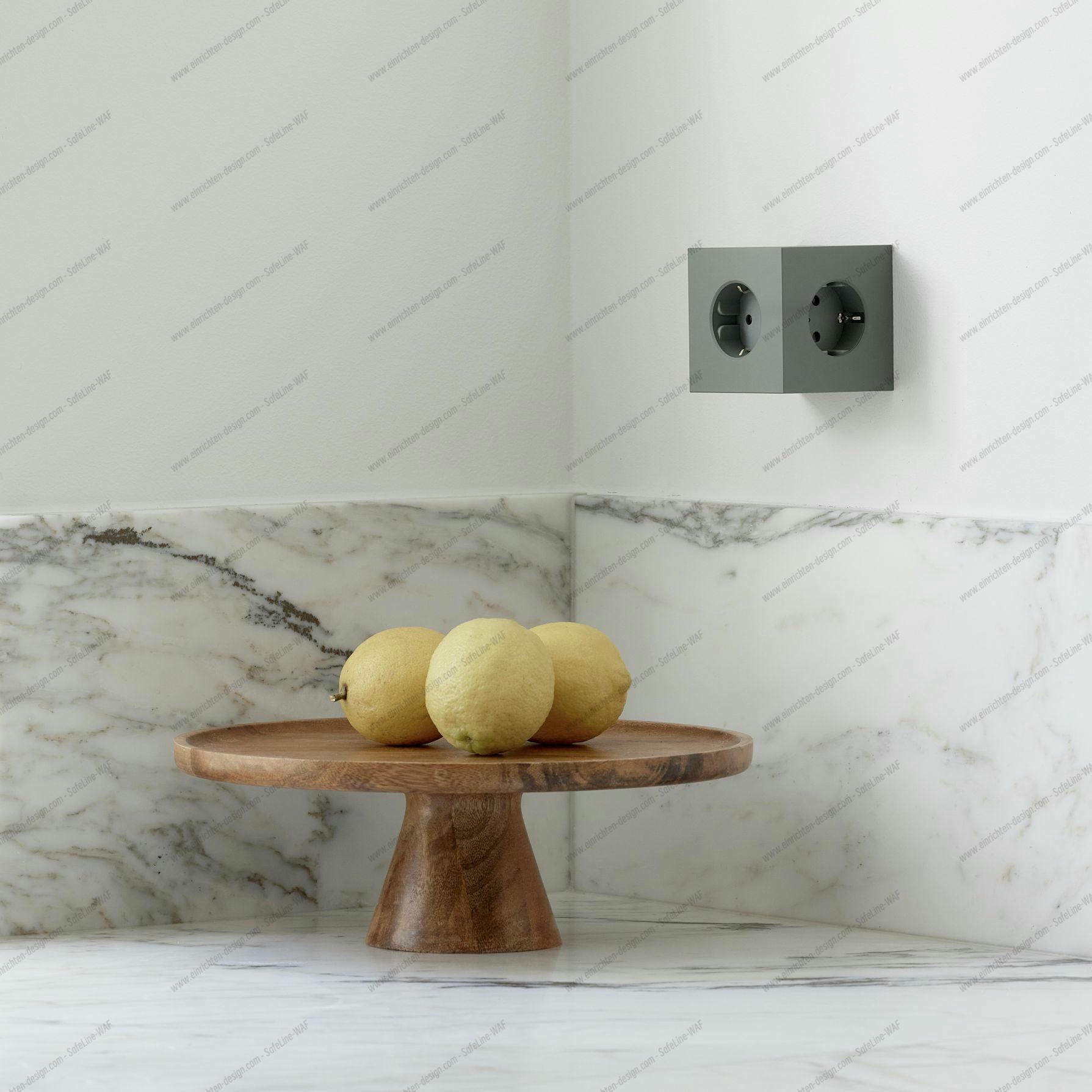 Square 2 - Avolt Socket Cube with USB-C oak green dfp Design 