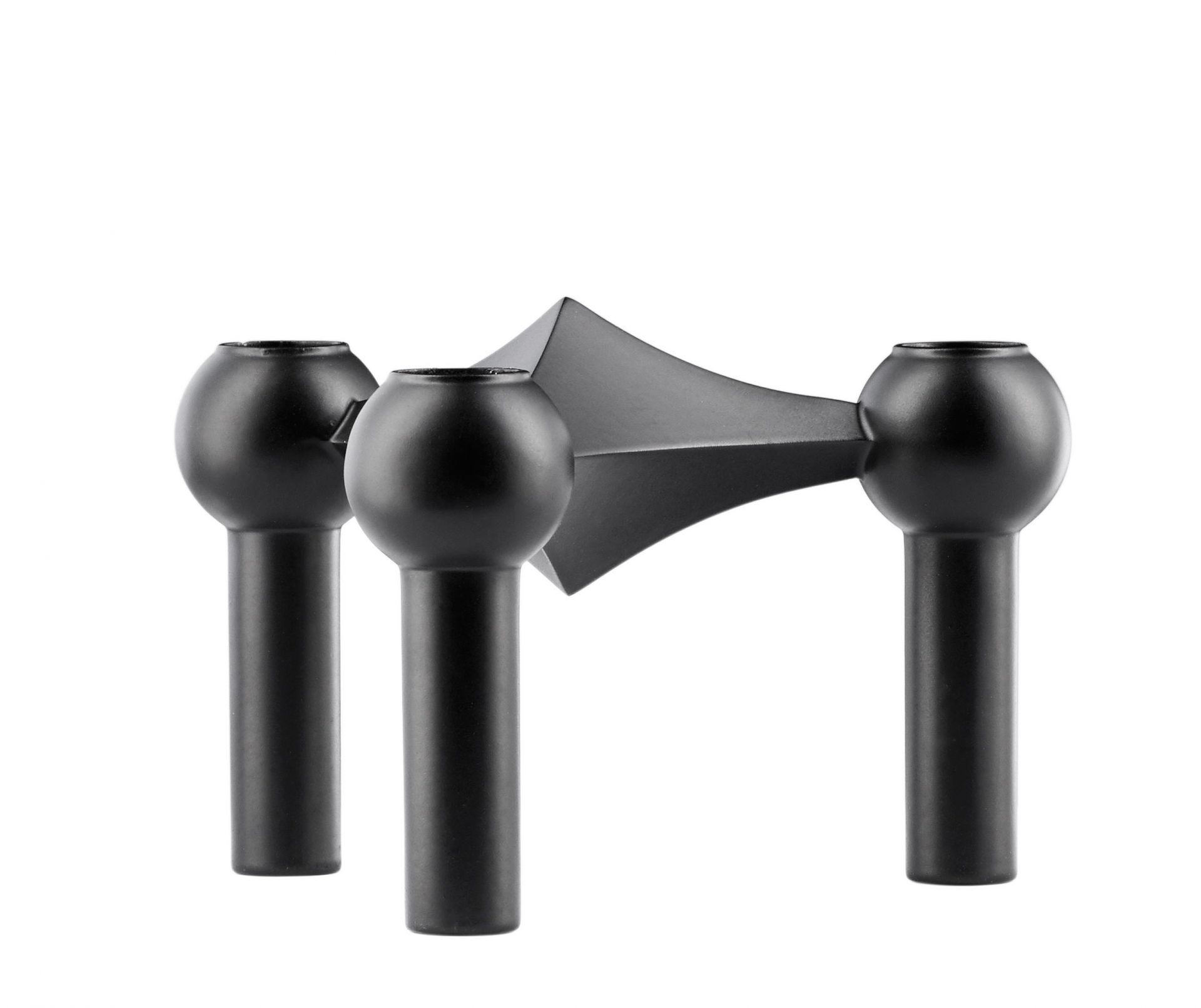 Candlestick set of 3 black Stoff Nagel