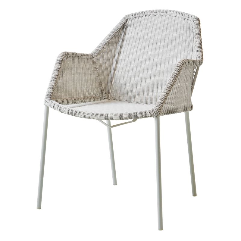 Breeze Outdoor Chair Four Legged Frame WHITE Cane-Line SINGLE PIECES