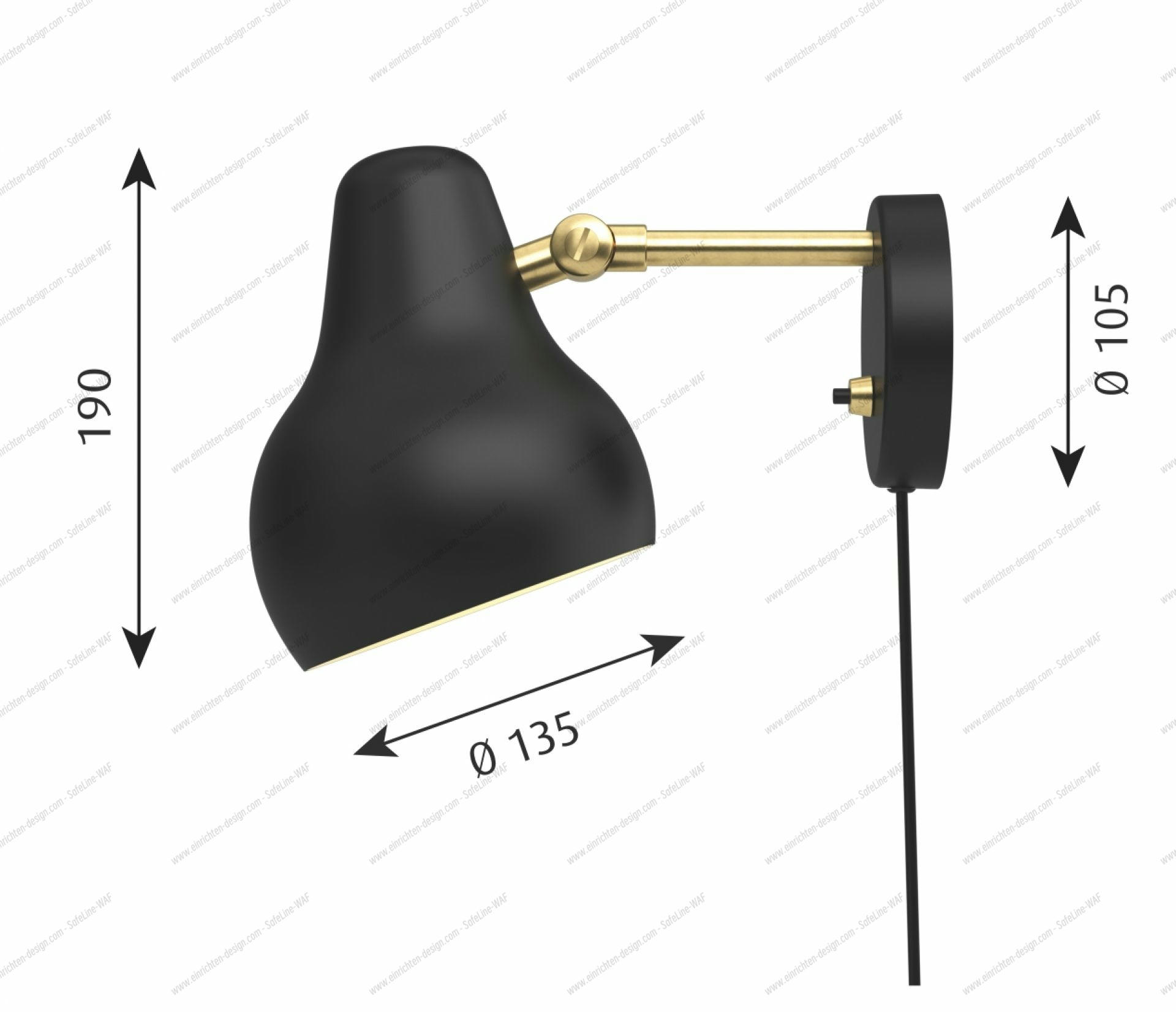 VL38 Wall lamp Louis Poulsen Black