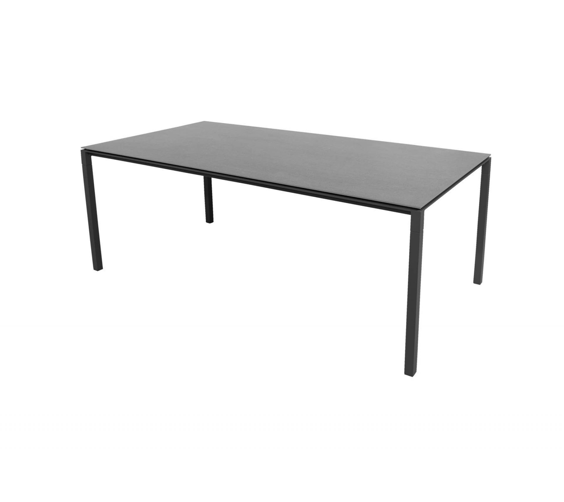 Pure Outdoor Dining Table medium W 200 x D 100 x H 74 cm Cane-Line Frame lava grey Top basalt grey