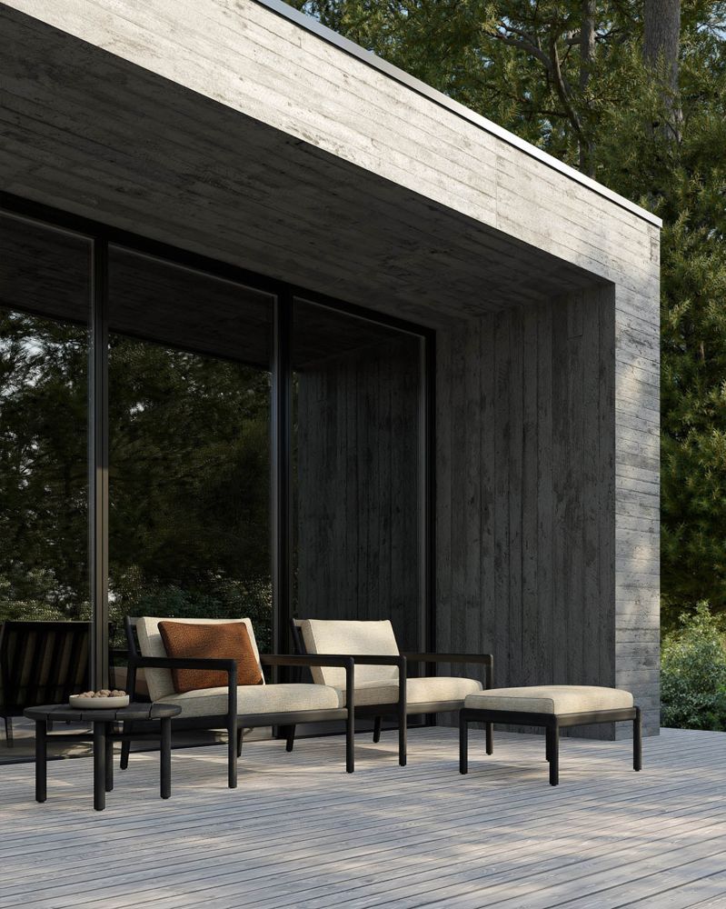 Jack Outdoor 2/ 3 Seater Sofa Teak Black Lacquered Ethnicraft 