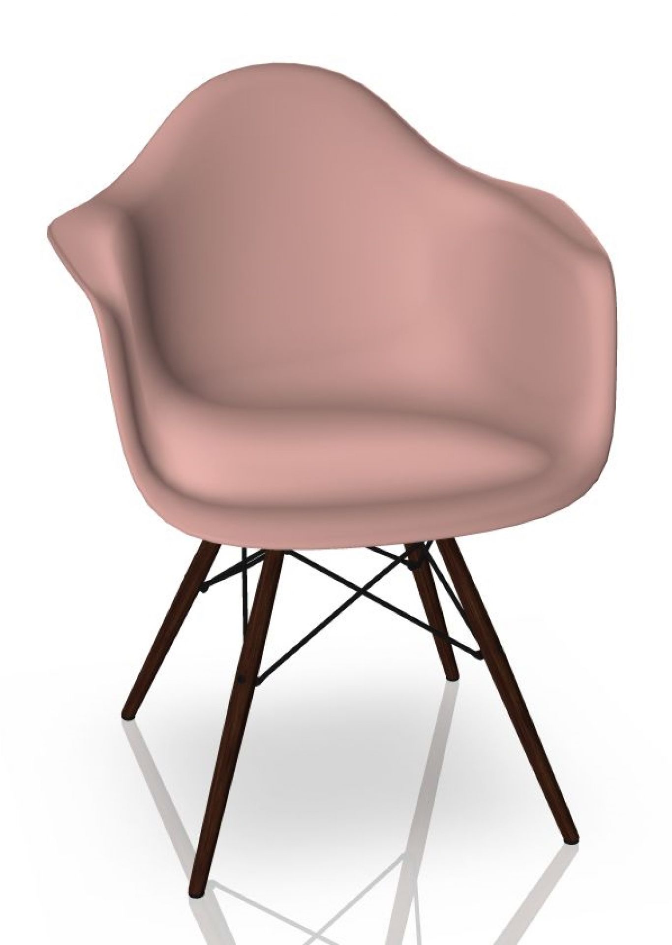 Eames Plastic Arm Chair DAW Chair Vitra Maple dark - Tender pink