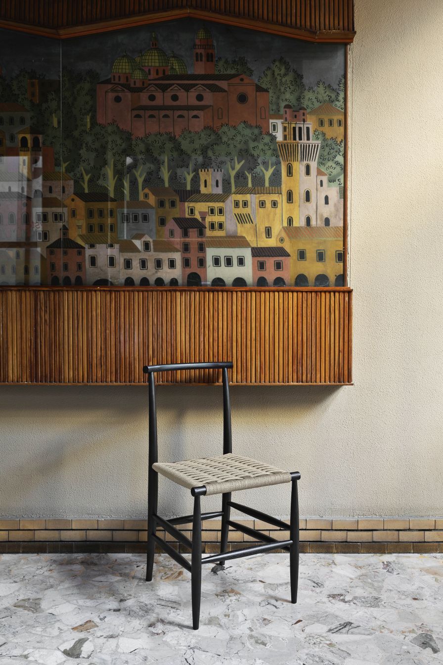 Pelleossa Chair black - straw Miniforms