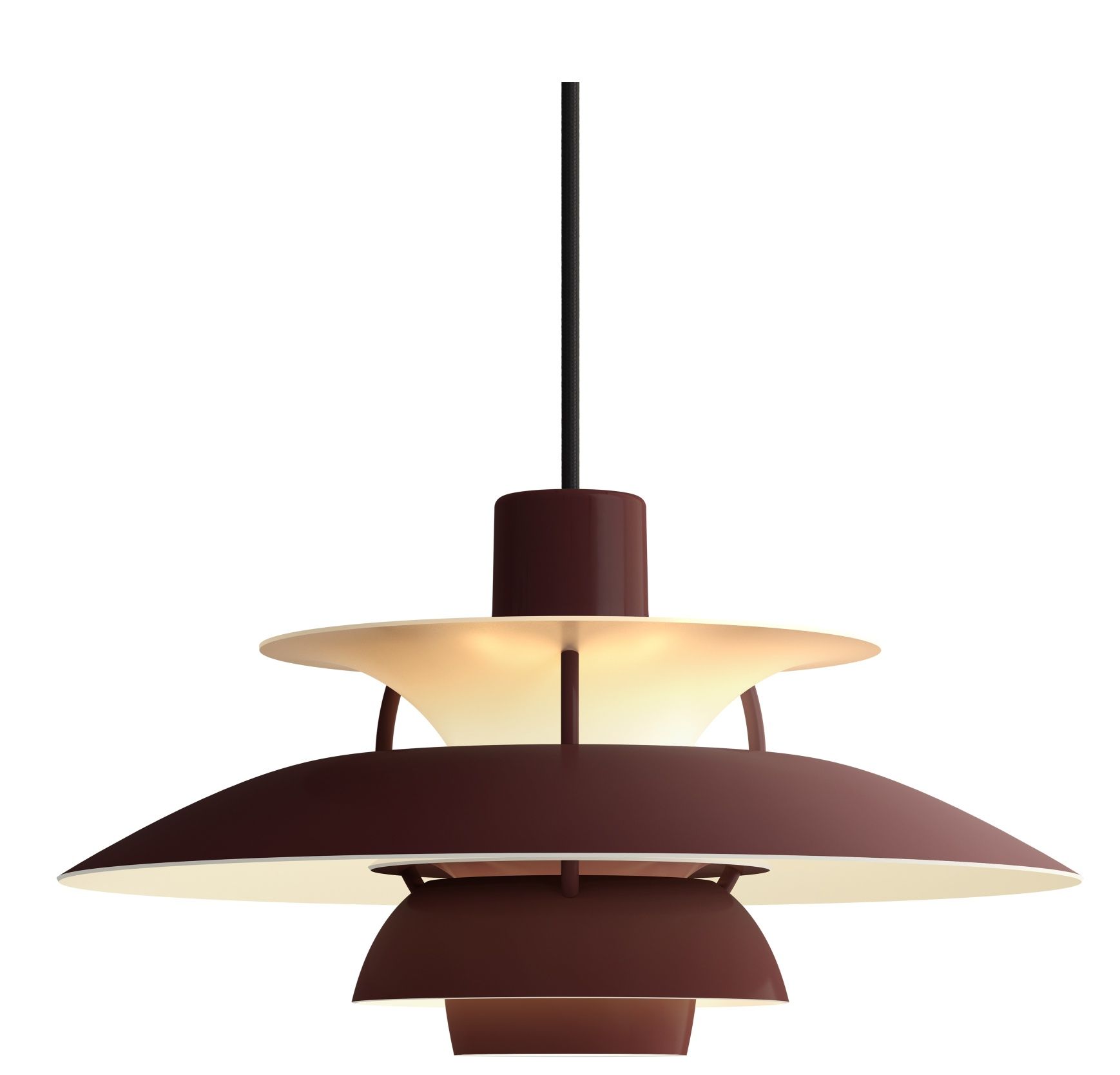 PH 5 Mini Monochrome Pendant light Louis Poulsen Burgundy