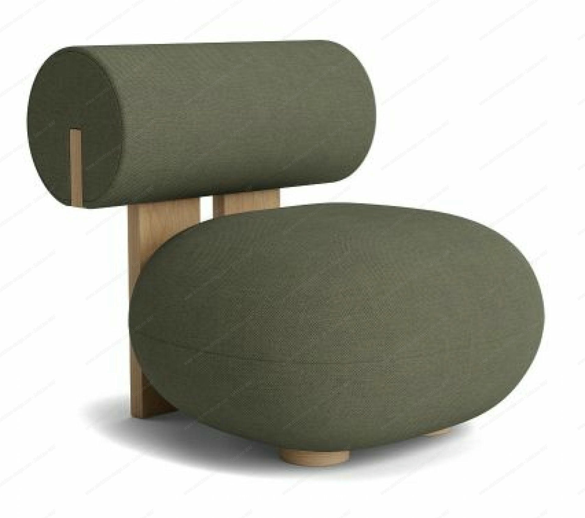 Hippo Lounge Sessel in Eiche mit grünem Kvadrat Fiord Bezug von Norr11.