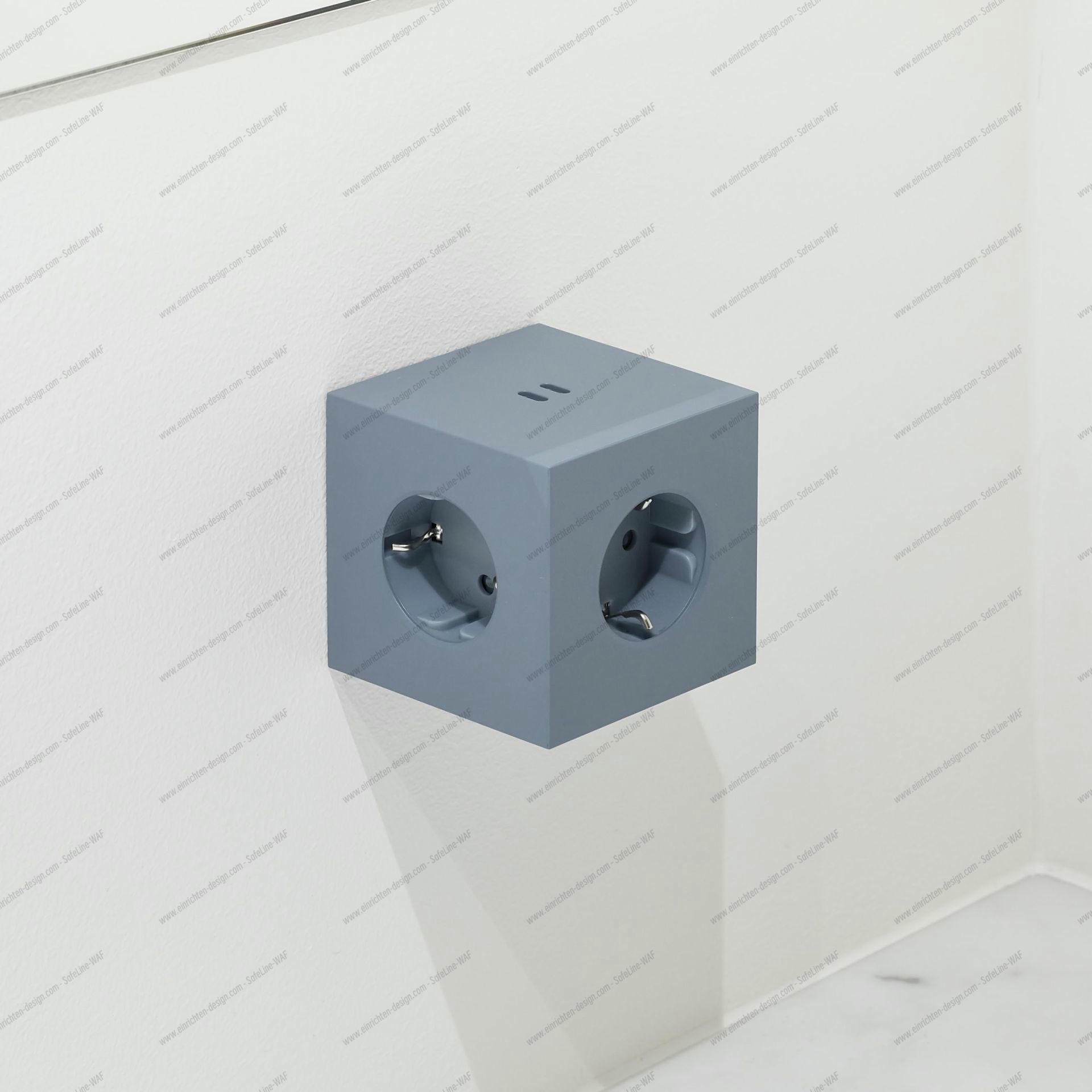 Square 2 - Avolt Socket Cube with USB-C shark blue dfp Design 