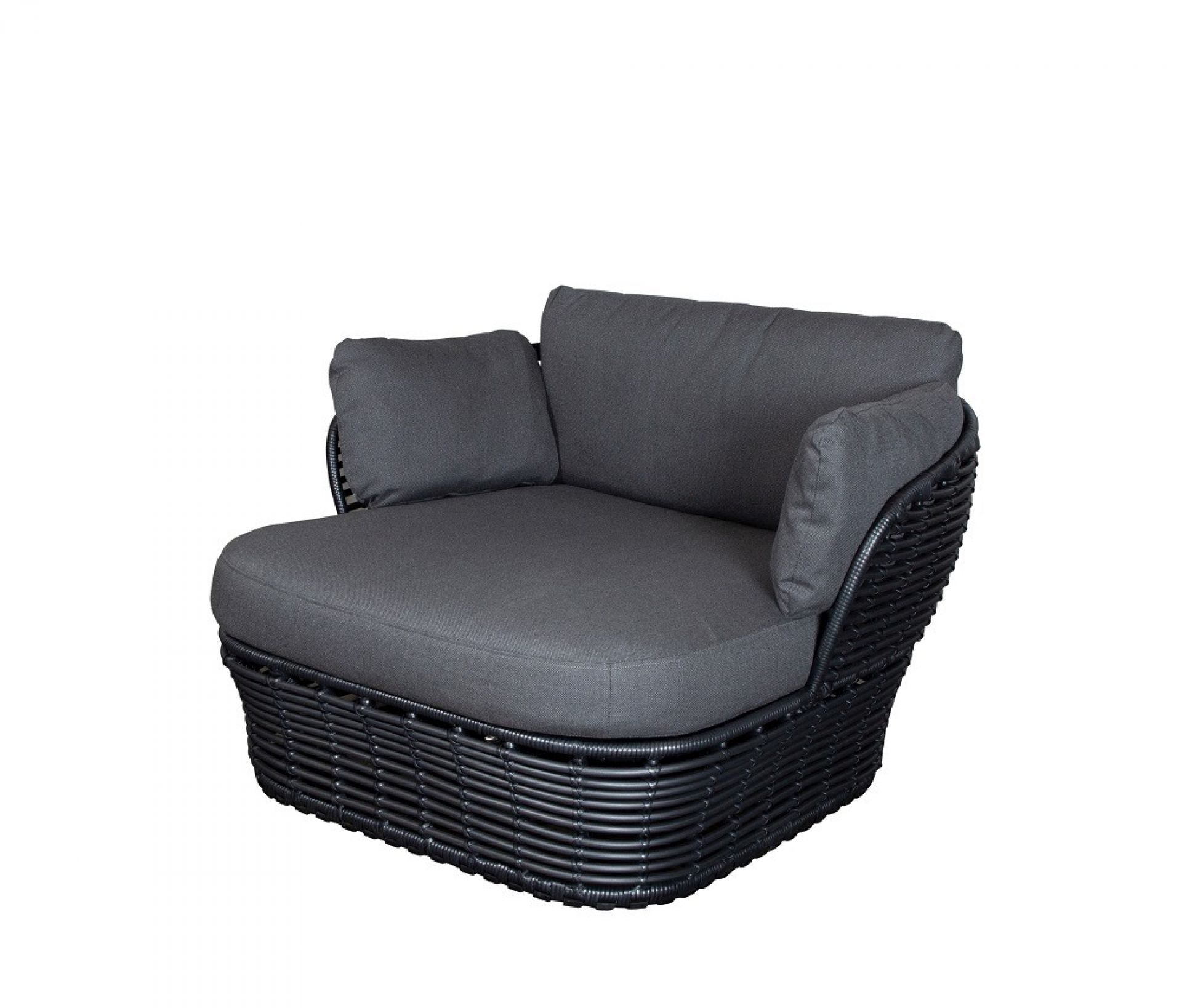 Basket Outdoor Lounge chair Cane-Line Graphite frame / gray cushions