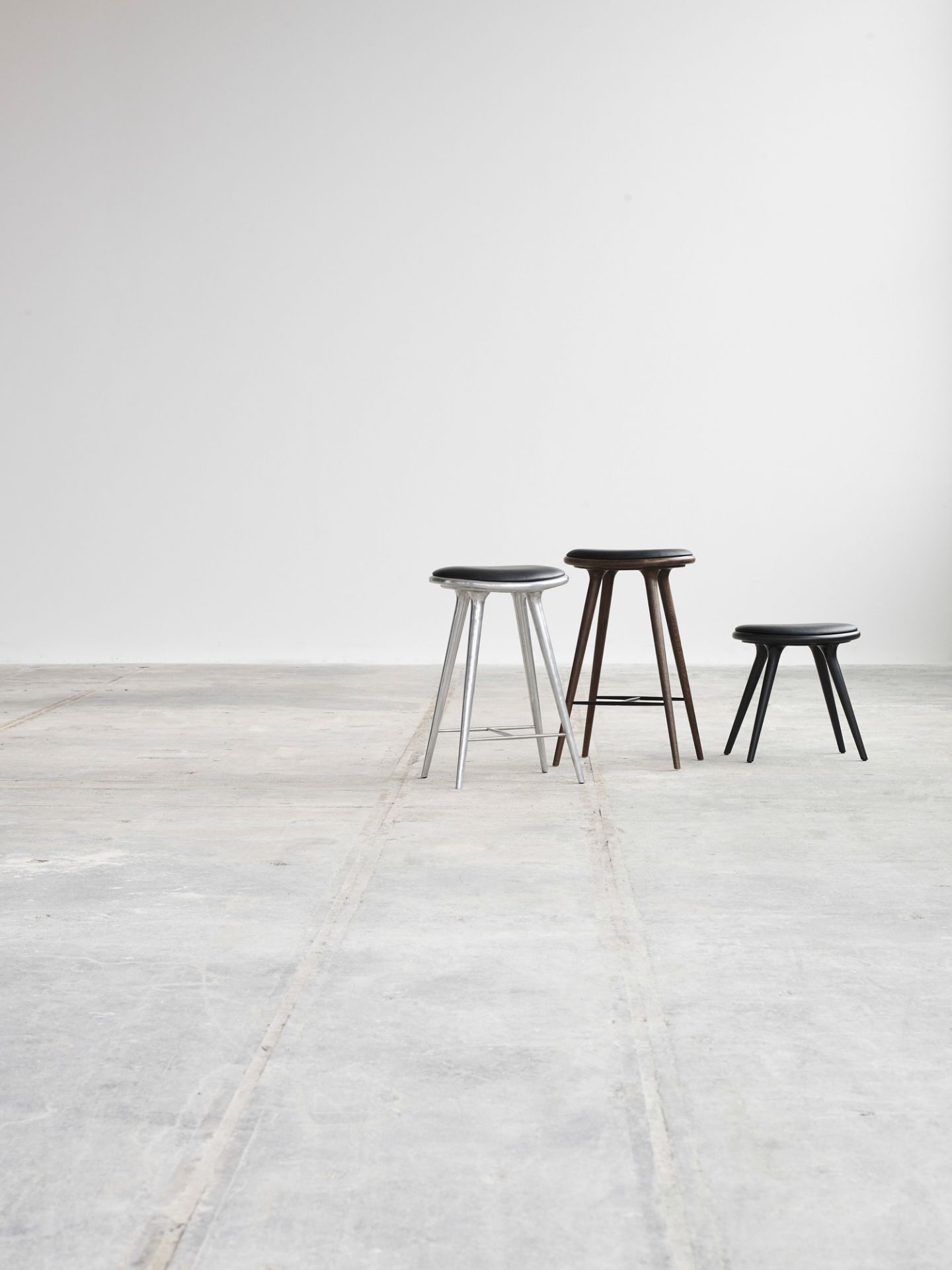 High Stool black stained beech Mater