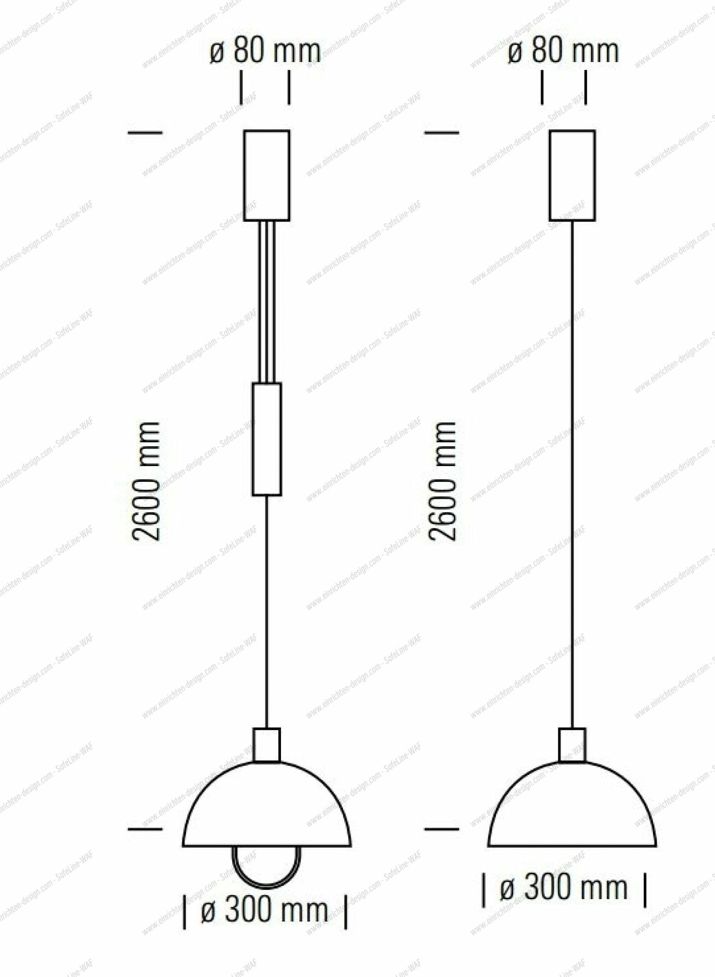 HMB 25/300 HMB25/300 Bauhaus Pendant Lamp Tecnolumen without pulley