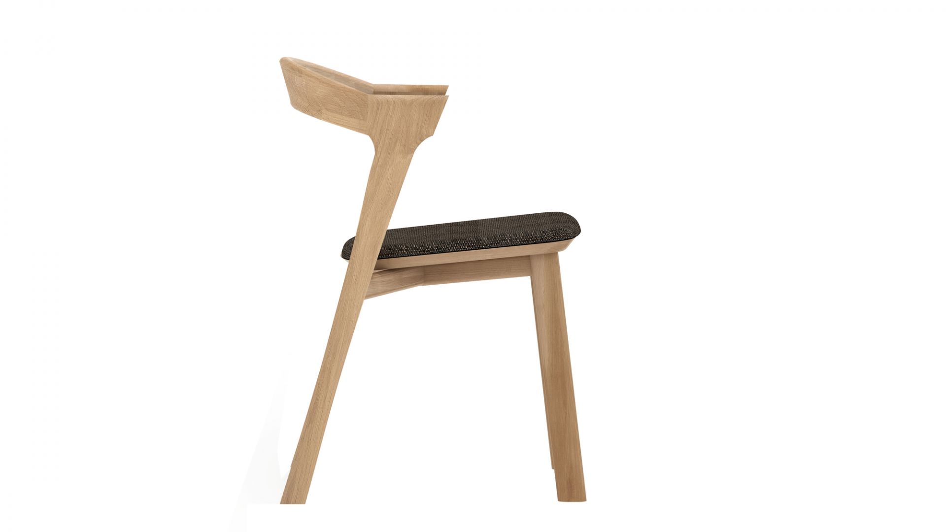 Bok Side Chair with cushions Oak Ethnicraft dark brown