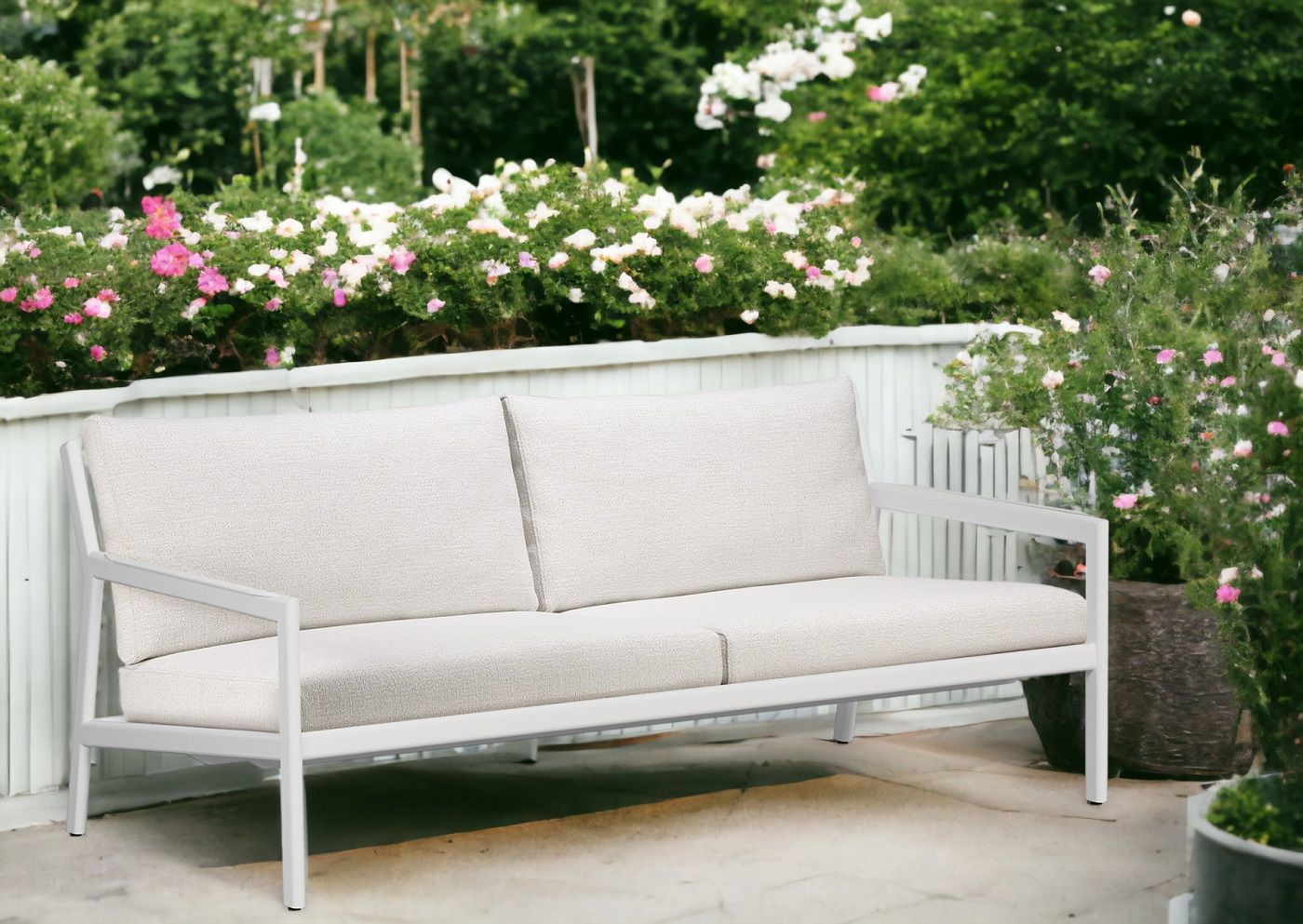 Jack Outdoor Sofa 2/ 3 Seater Aluminium White Ethnicraft