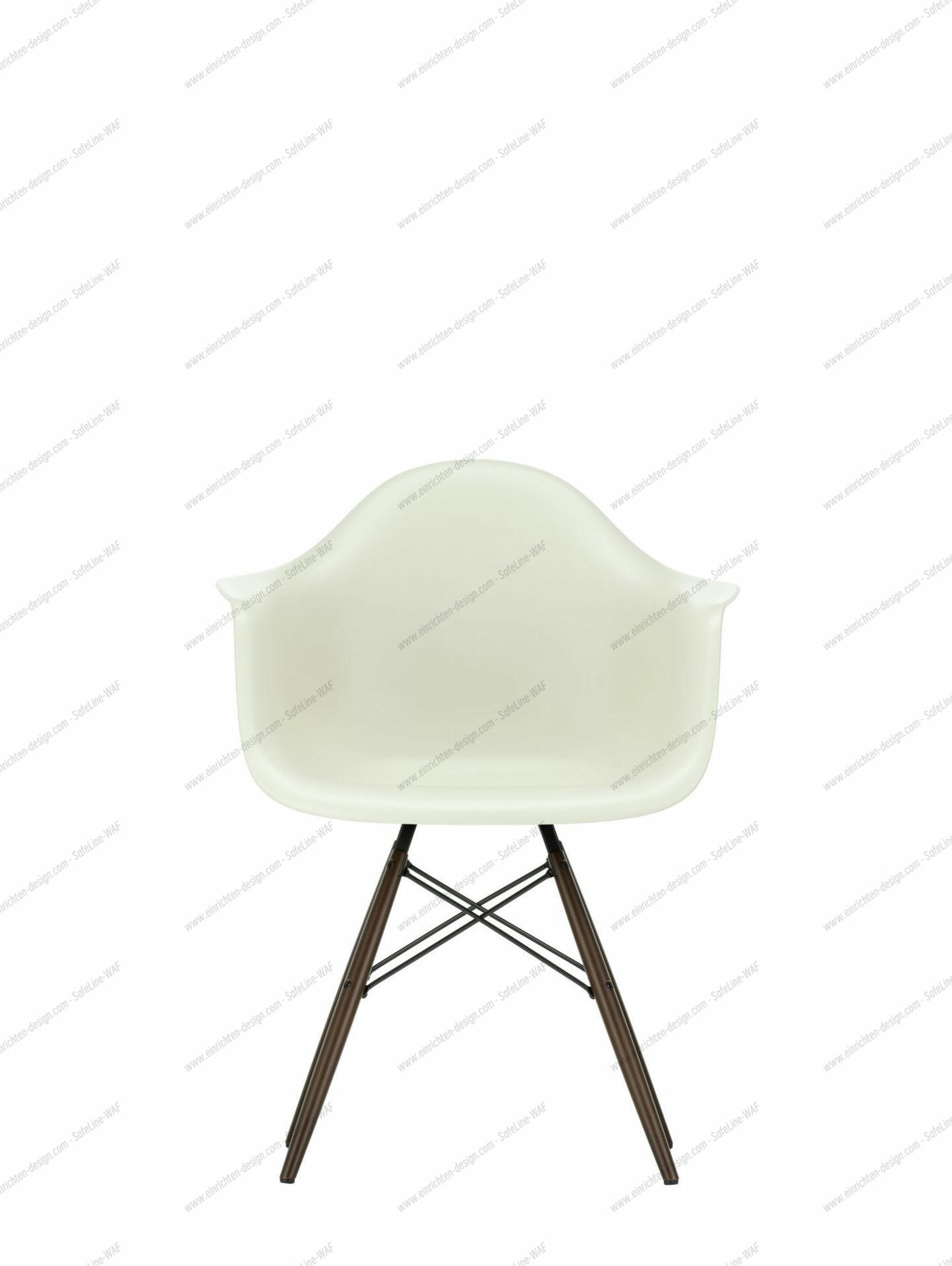 Eames Plastic Arm Chair DAW Chair Vitra Maple yellowish - Rust orange