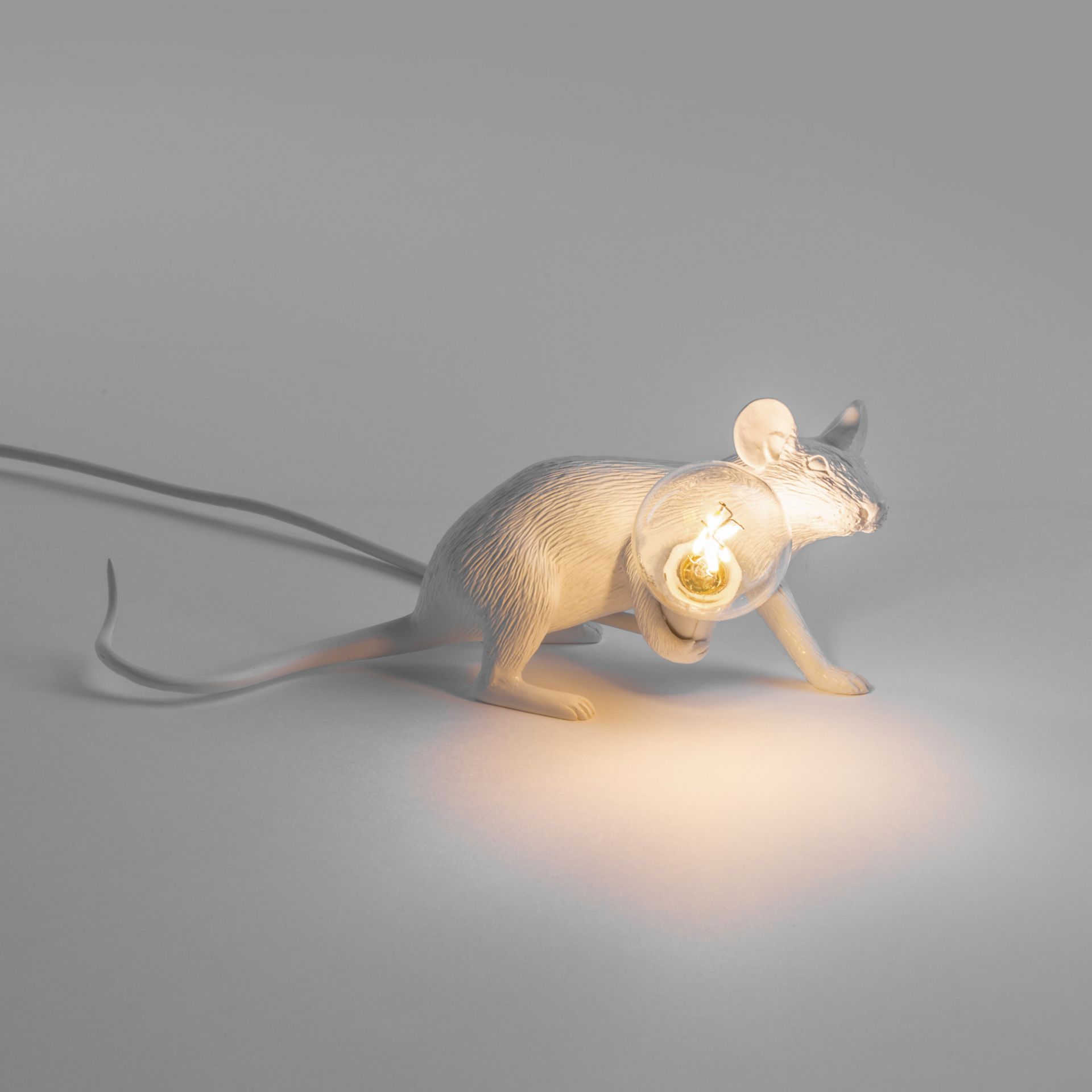 Krijt geweten Druppelen Mouse Lamp table Lamp white with USB Seletti | Lie down | SELETTI 15222