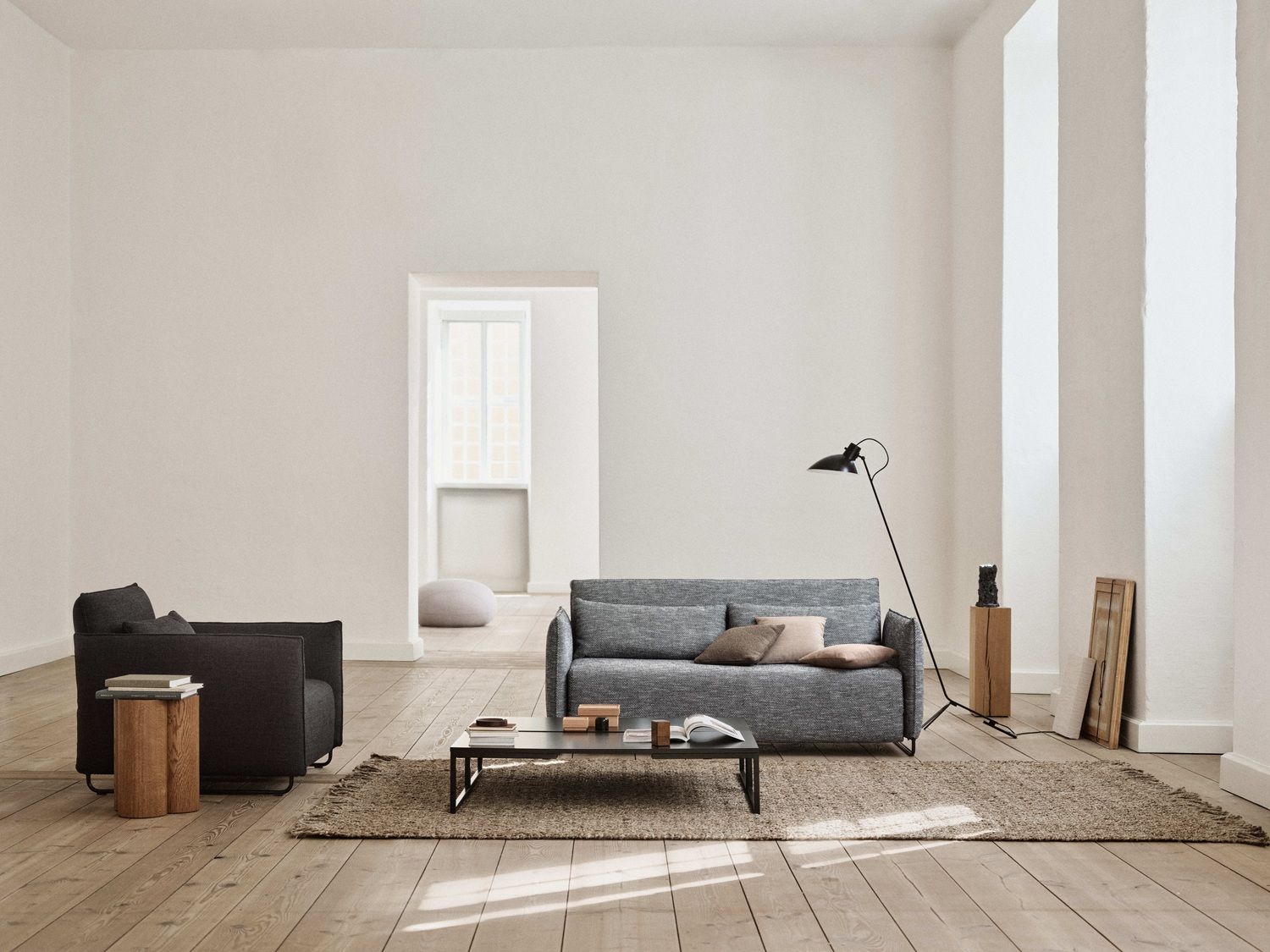 Softline corduroy armchair / armchair bed