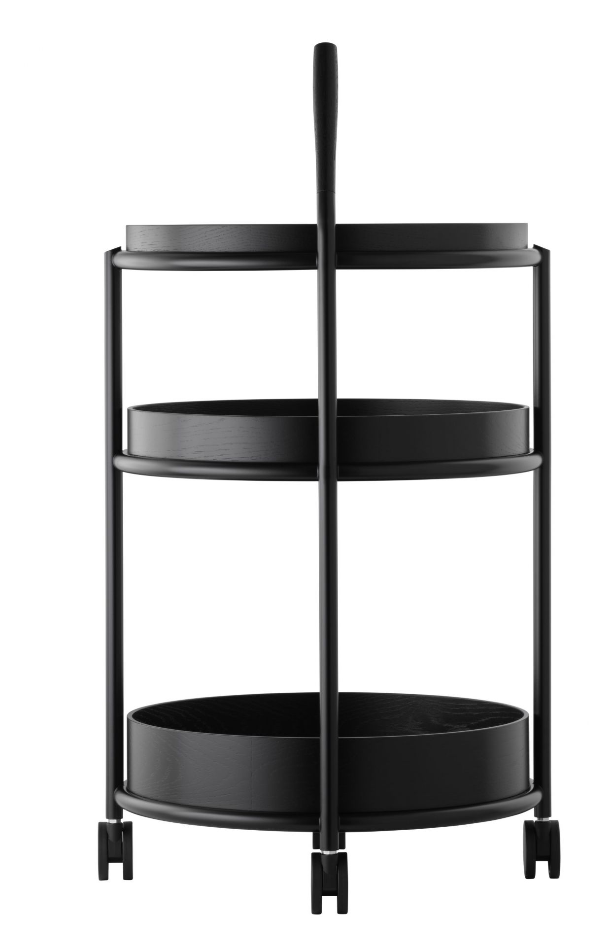 K6 Trolley Serving trolley Tecta oak black lacquered - steel tube black lacquered