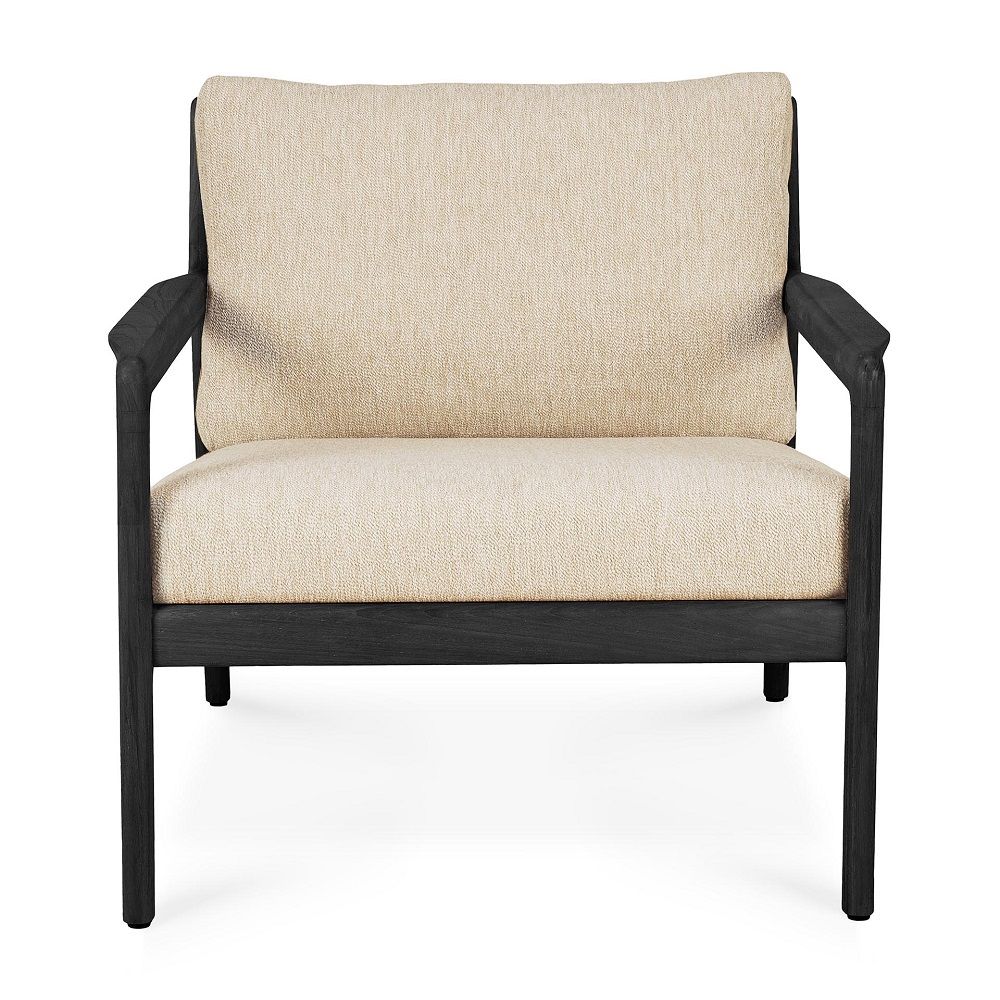 Jack Outdoor Lounge Chair Teak Black Lacquered Ethnicraft Natural