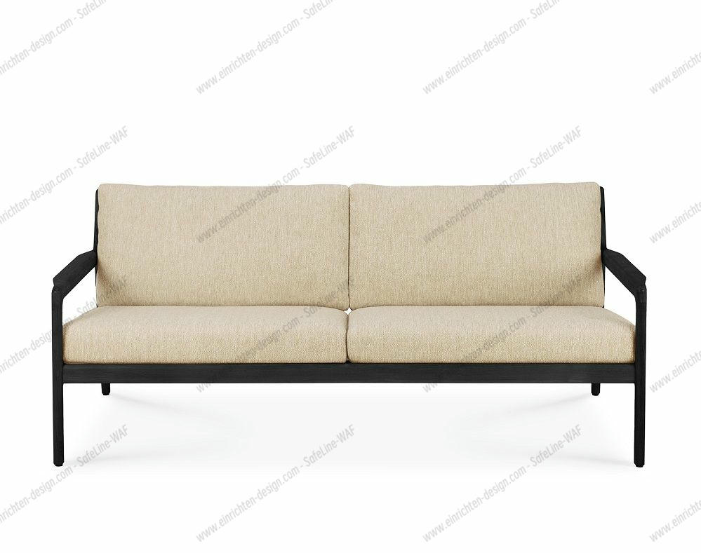 Jack Outdoor 2/ 3 Seater Sofa Teak Black Lacquered Ethnicraft 2 Seater Natural