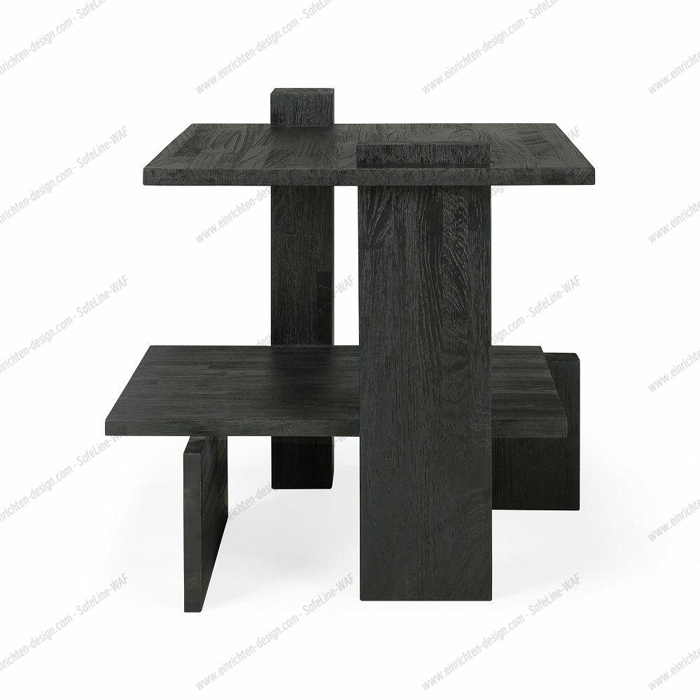 Teak Abstract Side table Black Ethnicraft