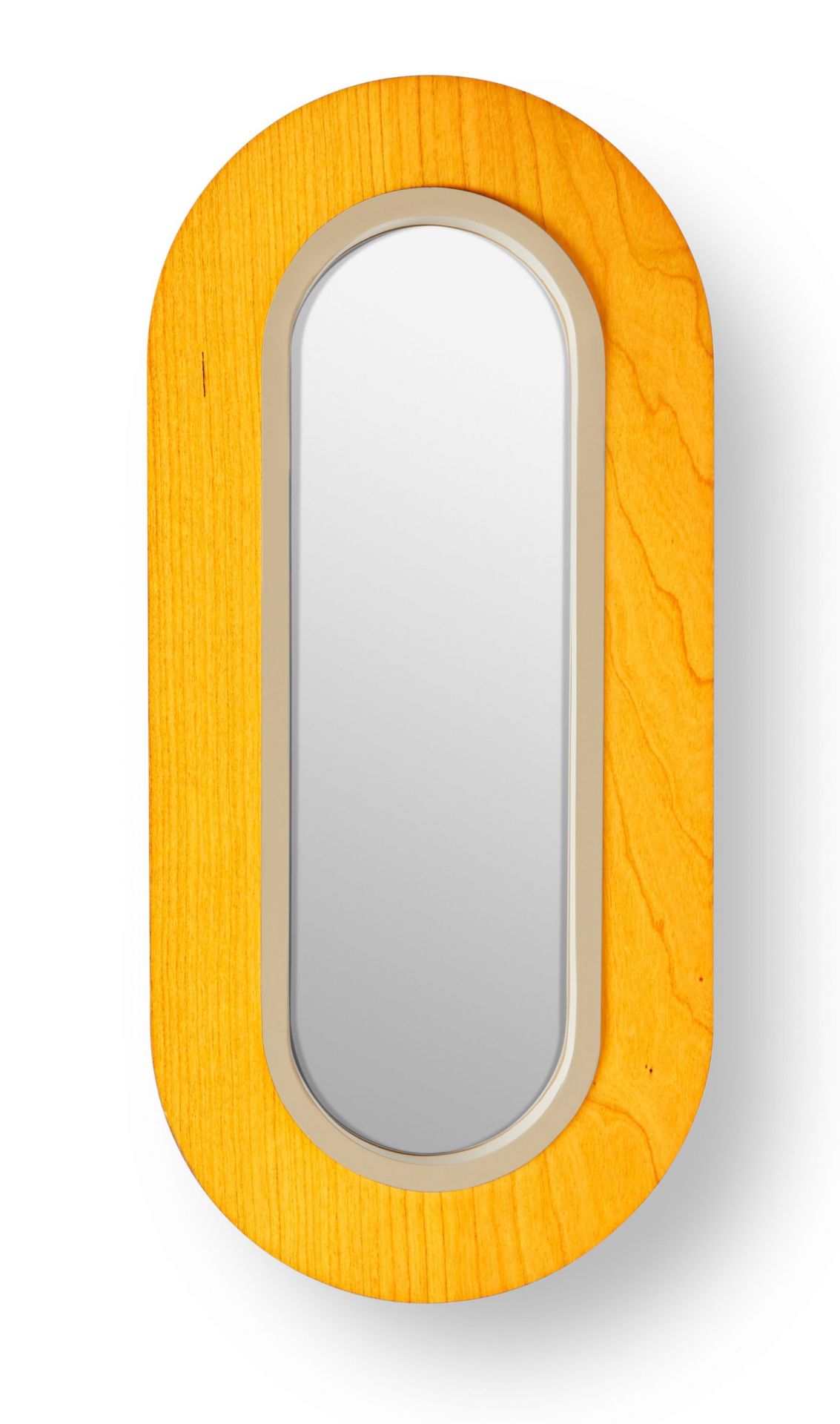 Lens LED wall lamp oval metal ring in ivory white Yellow LZF Lamps