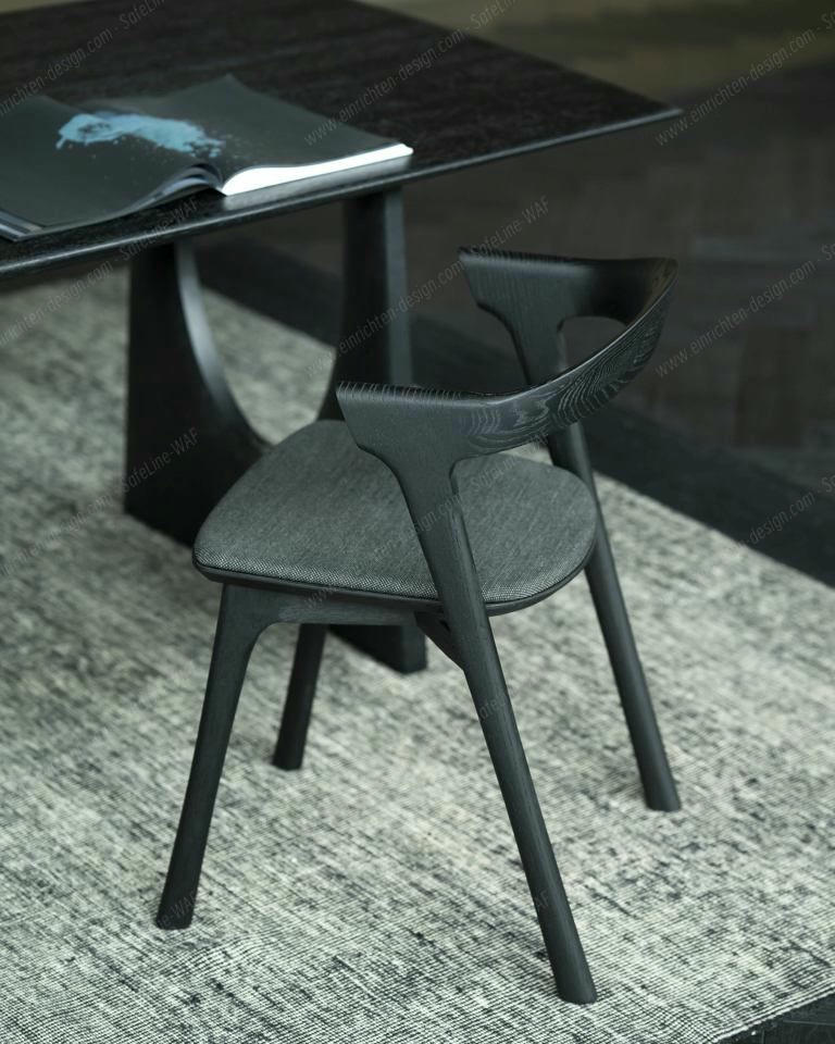 Bok chair brown oak / black fabric Ethnicraft 