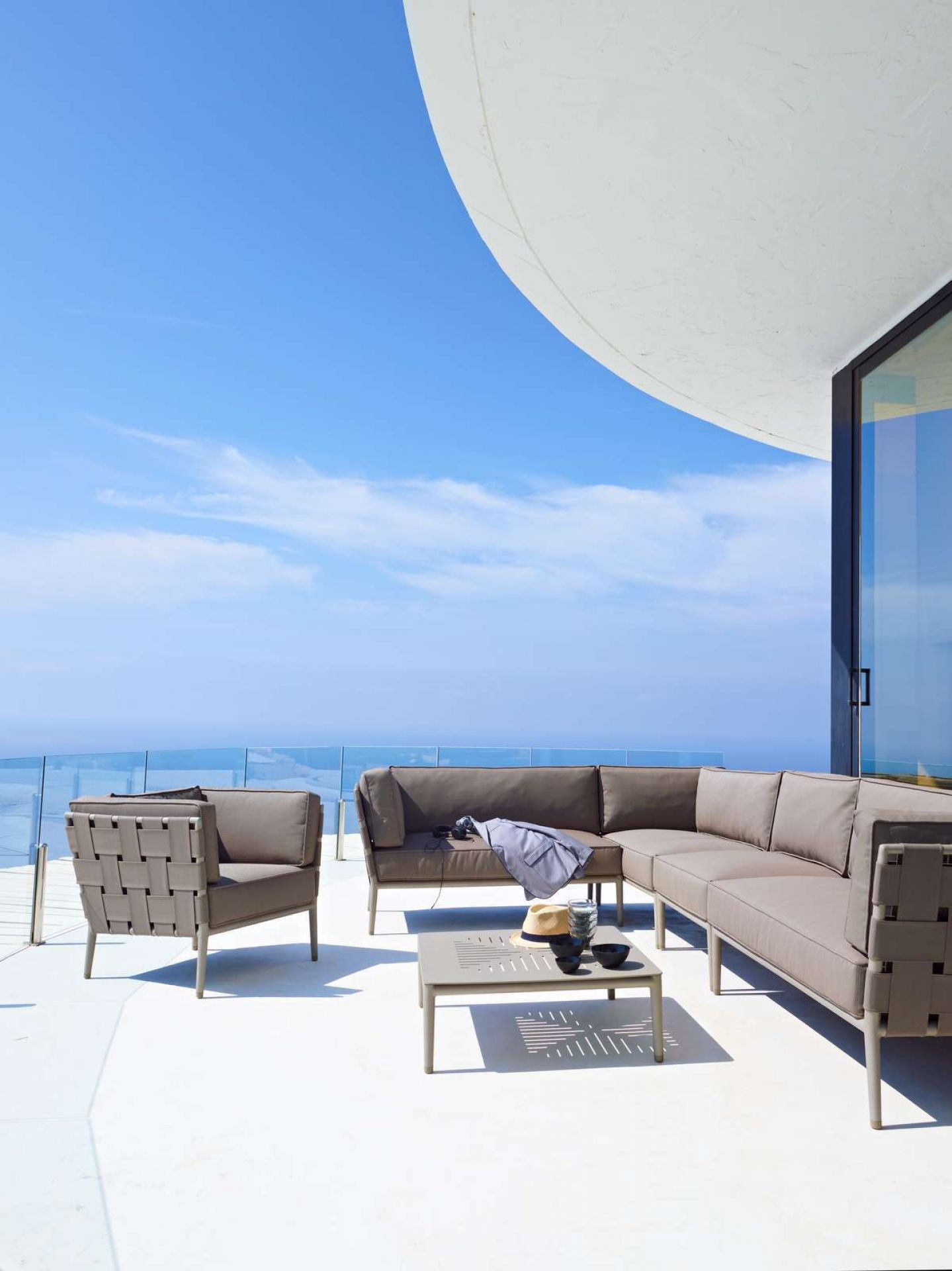 Conic Outdoor 2-Seater Modular Sofa left grey Cane-Line
