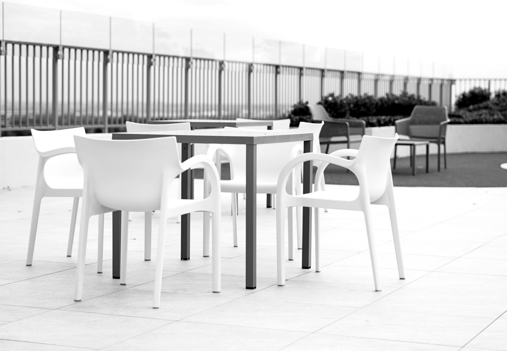 Poppystar Outdoor Chair Stackable Set of 4 Segis white