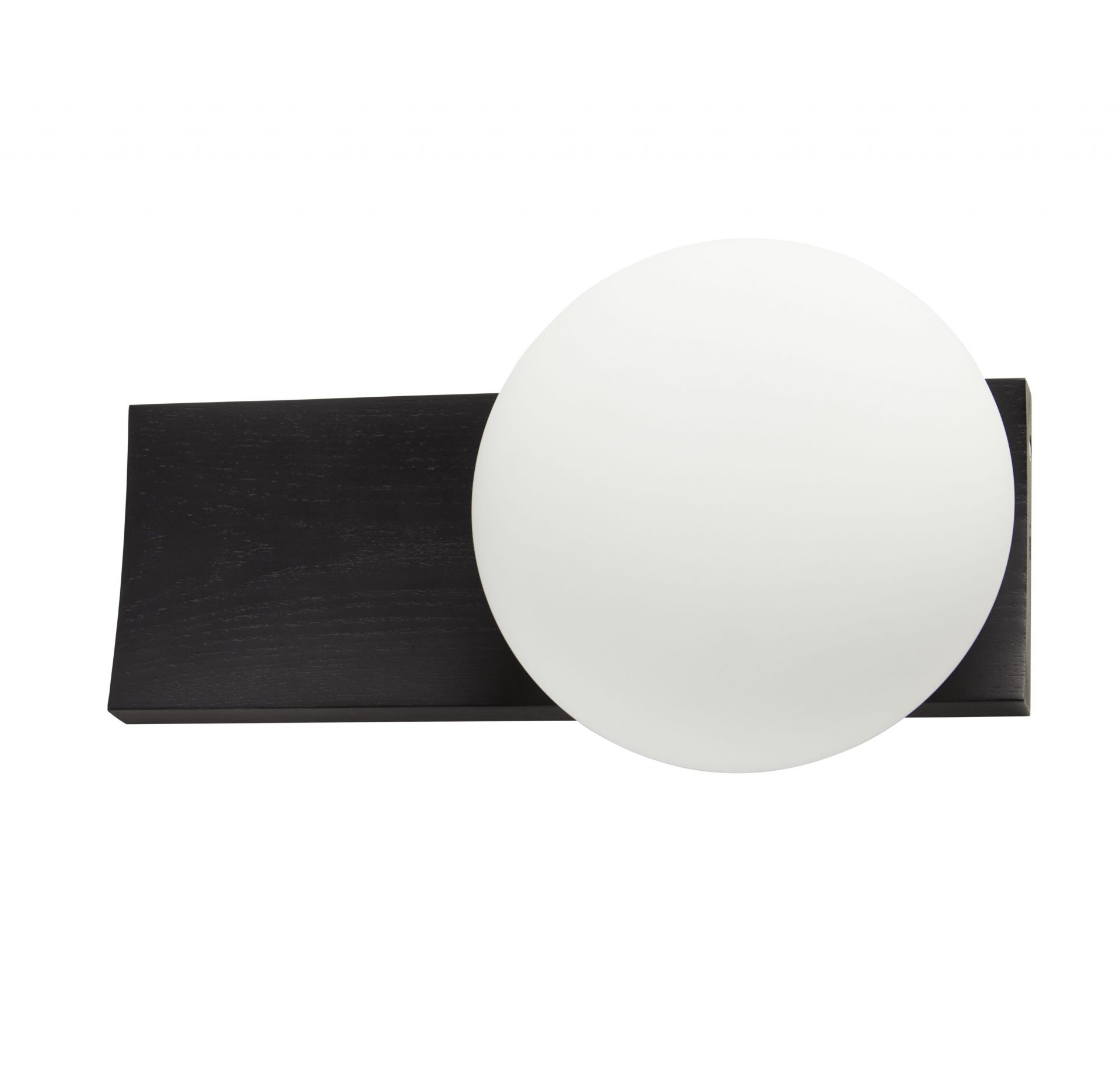 Dew Table and Wall Lamp Ash Black Lacquered Woud