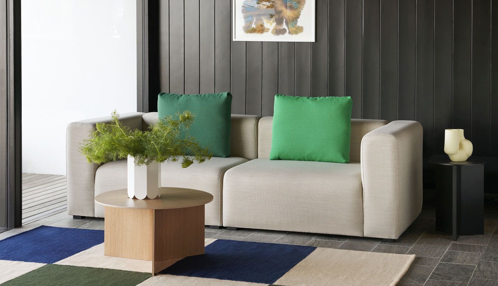 Slit Table Wood Round XL side table / coffee table Hay