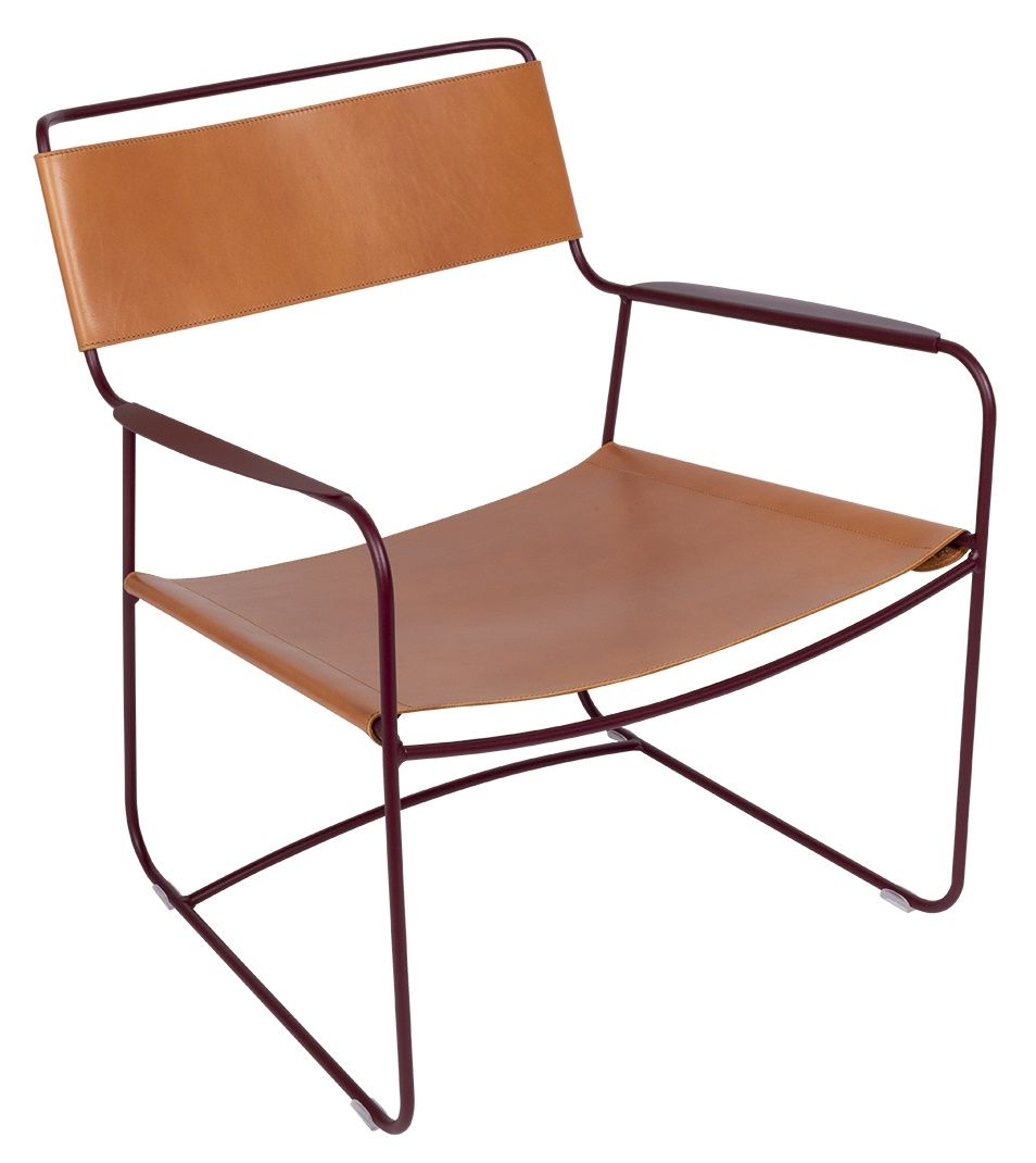 Surprising deep leather outdoor armchair Fermob