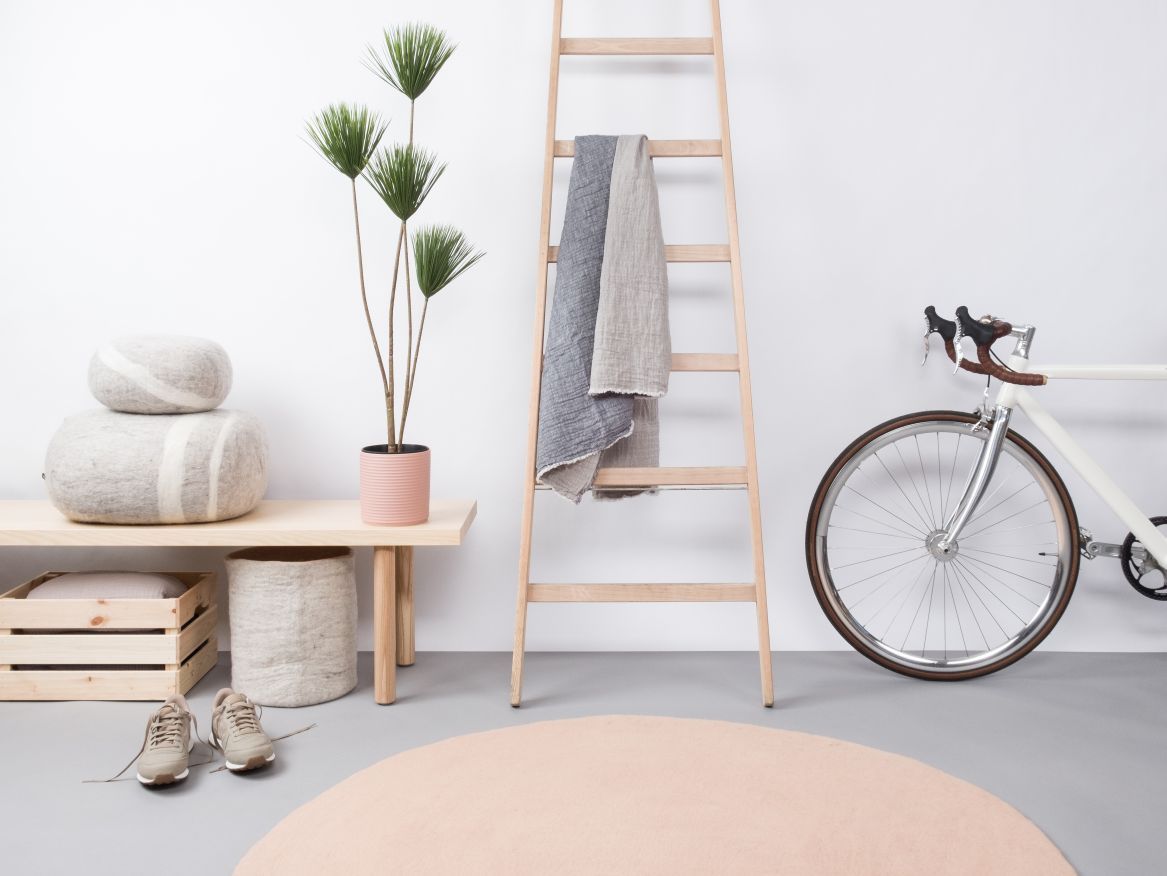 Mono Round Felt Rug Ø 160 cm myfelt Merle (Pink)