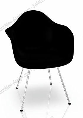 Eames Plastic Arm Chair DAX Chair Vitra Chrome - Deep black