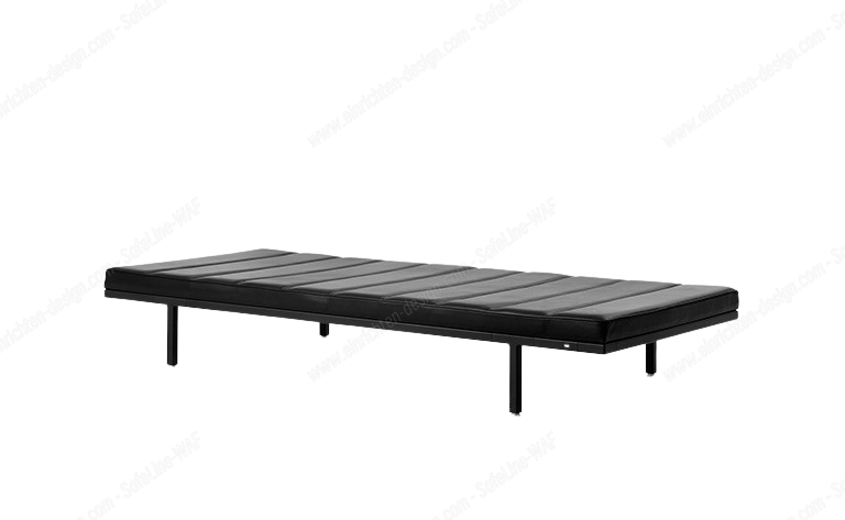 Schwarzes Vipp Daybed 461 mit Lederpolsterung und minimalistischem Design für moderne Wohnräume.