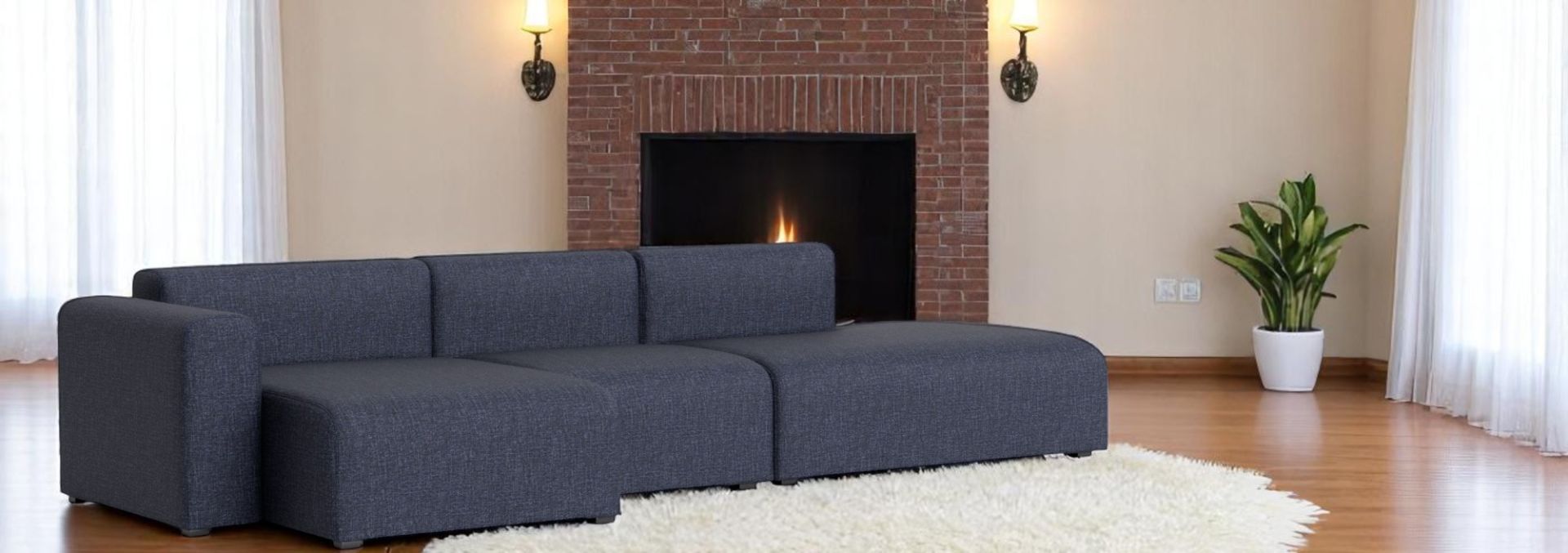 Mags Sofa 3-seater Combination 4 Low Armrest with armrest left Hay  