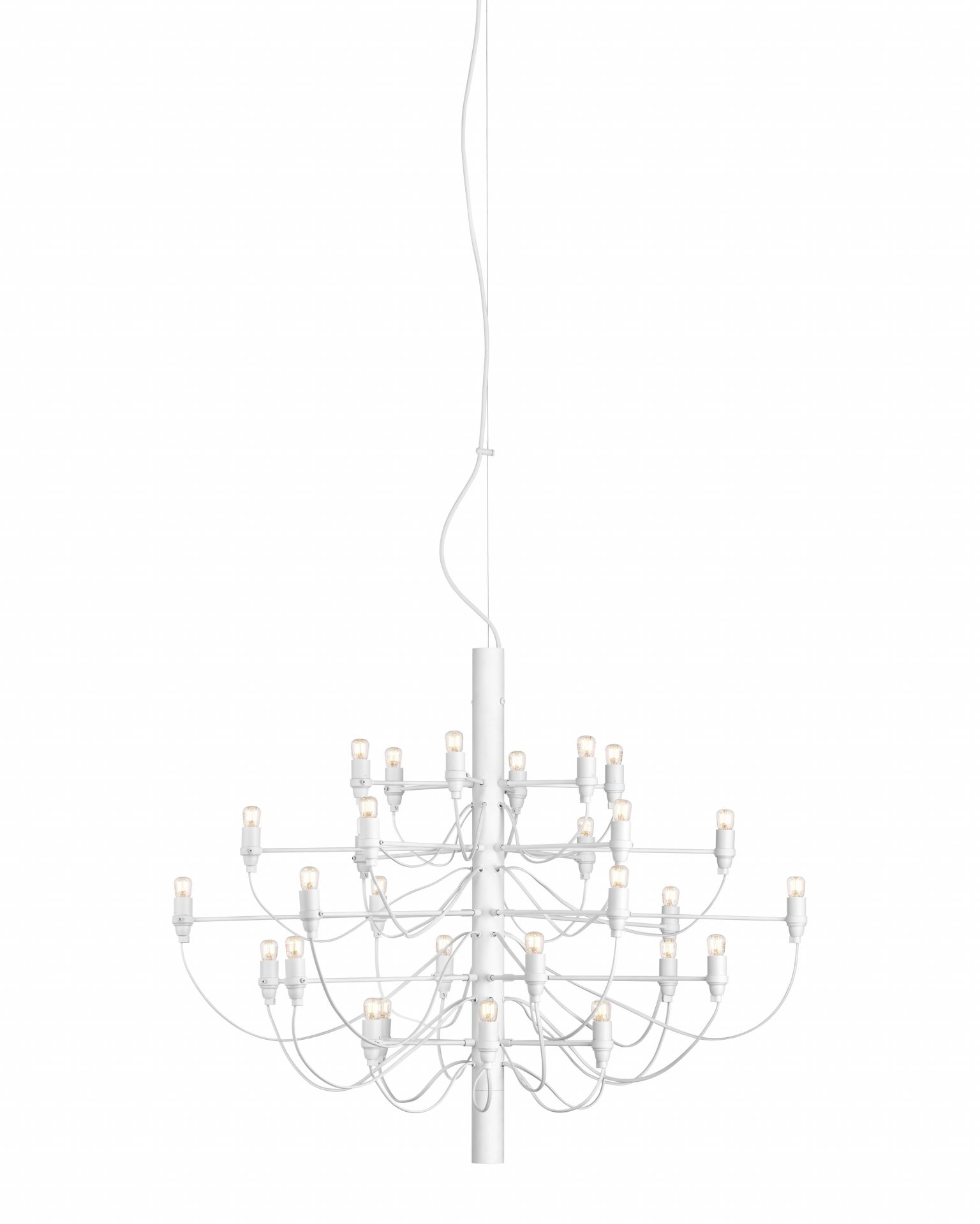 2097/30 LED Chandelier White with Clear Bulbs Flos