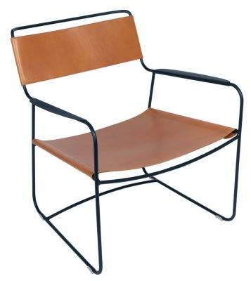 Surprising deep leather outdoor armchair Fermob