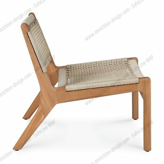 Jack Woven Lounge Chair Outdoor Teak Cord Beige Ethnicraft