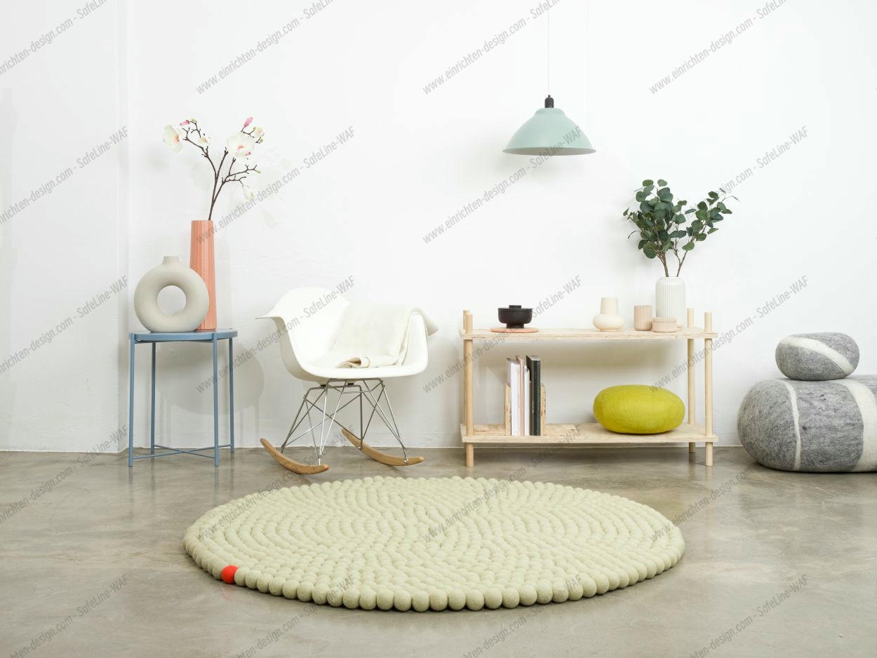Big One Round Felt carpet Ø 160 cm myfelt Green beige