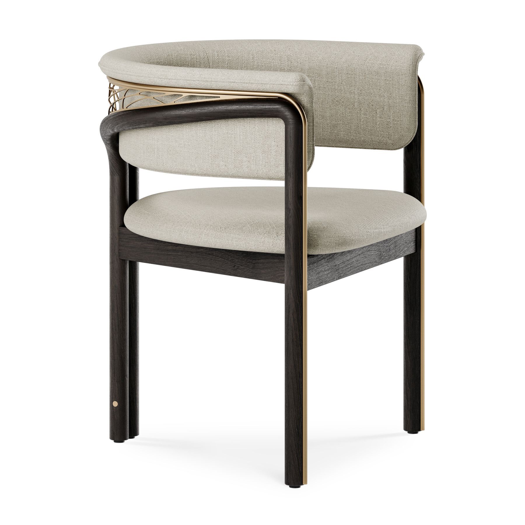Volita Chair Brass colors - beige Chenille Morpho