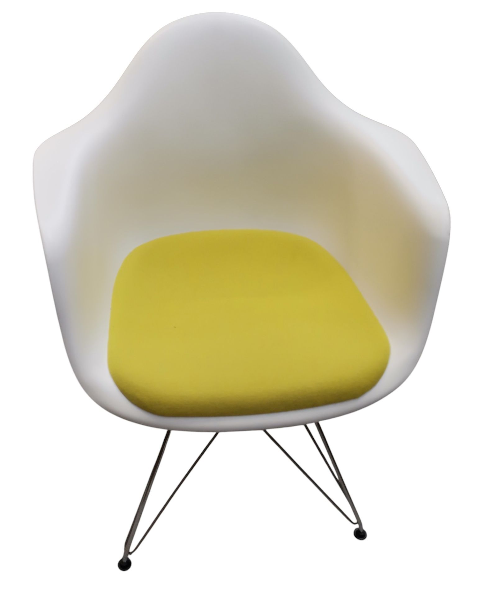 Eames Plastic Arm Chair DAR chair with seat cushion green / yellow Vitra IMPERFECT ITEMS