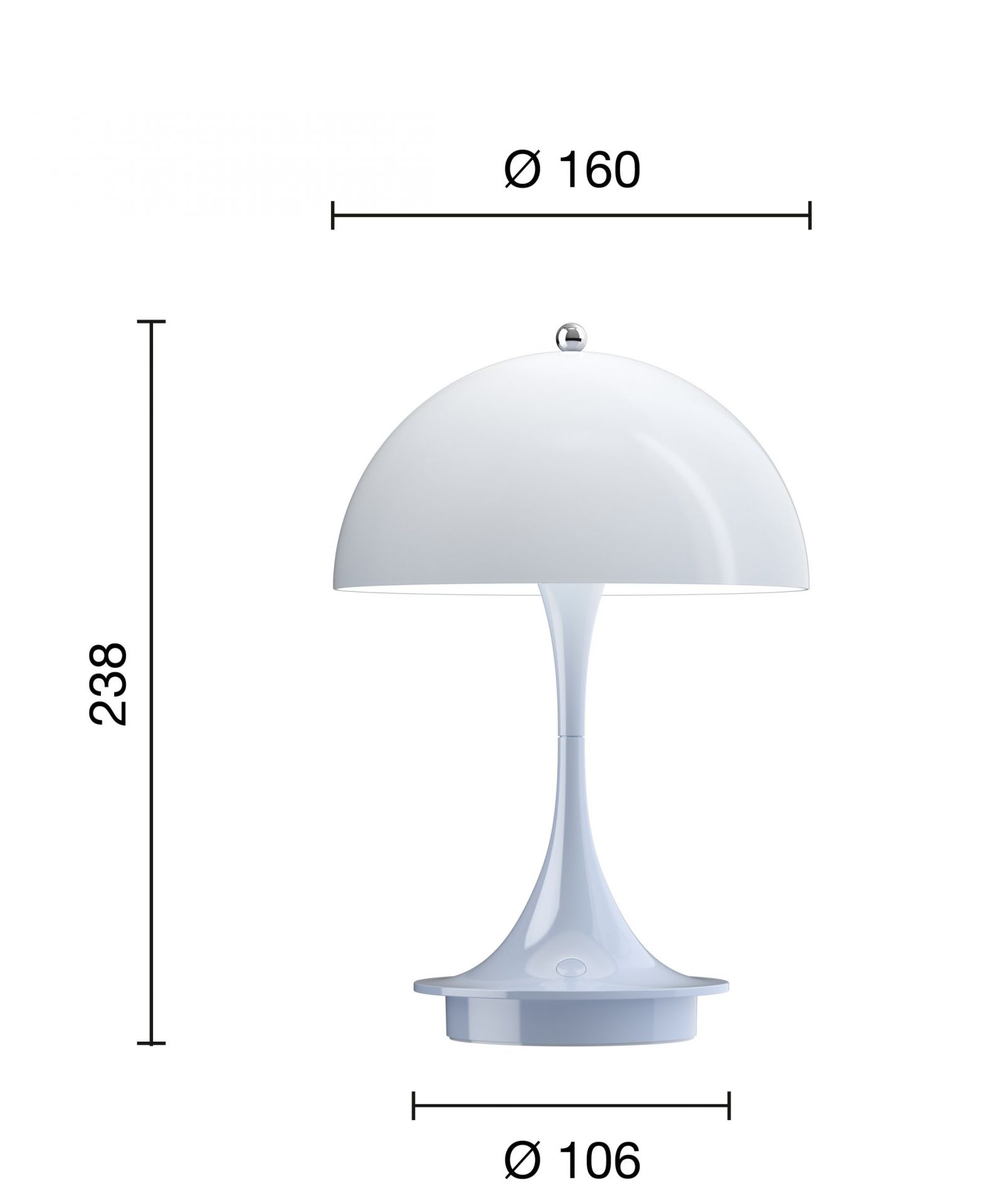Panthella 160 Portable LED Table lamp Indoor/Outdoor Louis Poulsen Opal Pale blue SINGLE PIECES
