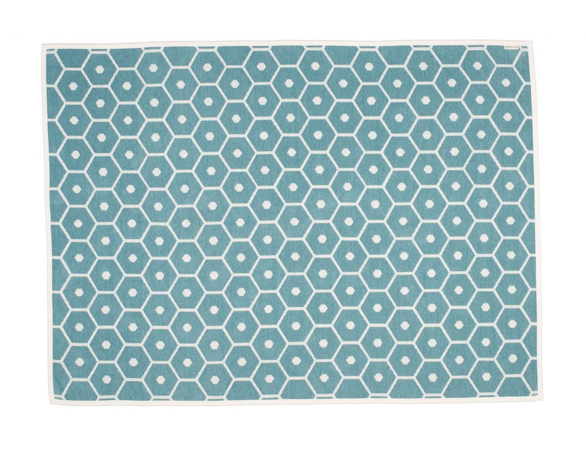 Honey Wool Blanket Pappelina turquoise